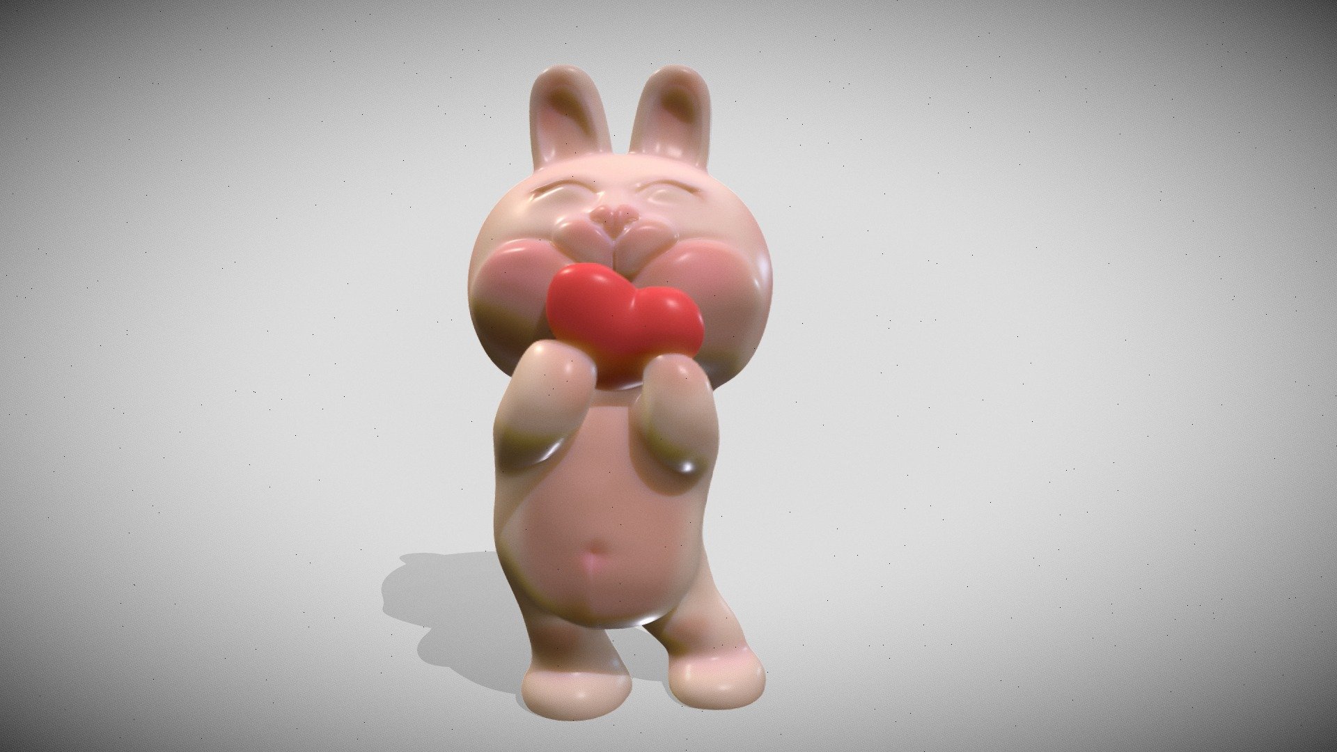 caramel cute bunny 3d model