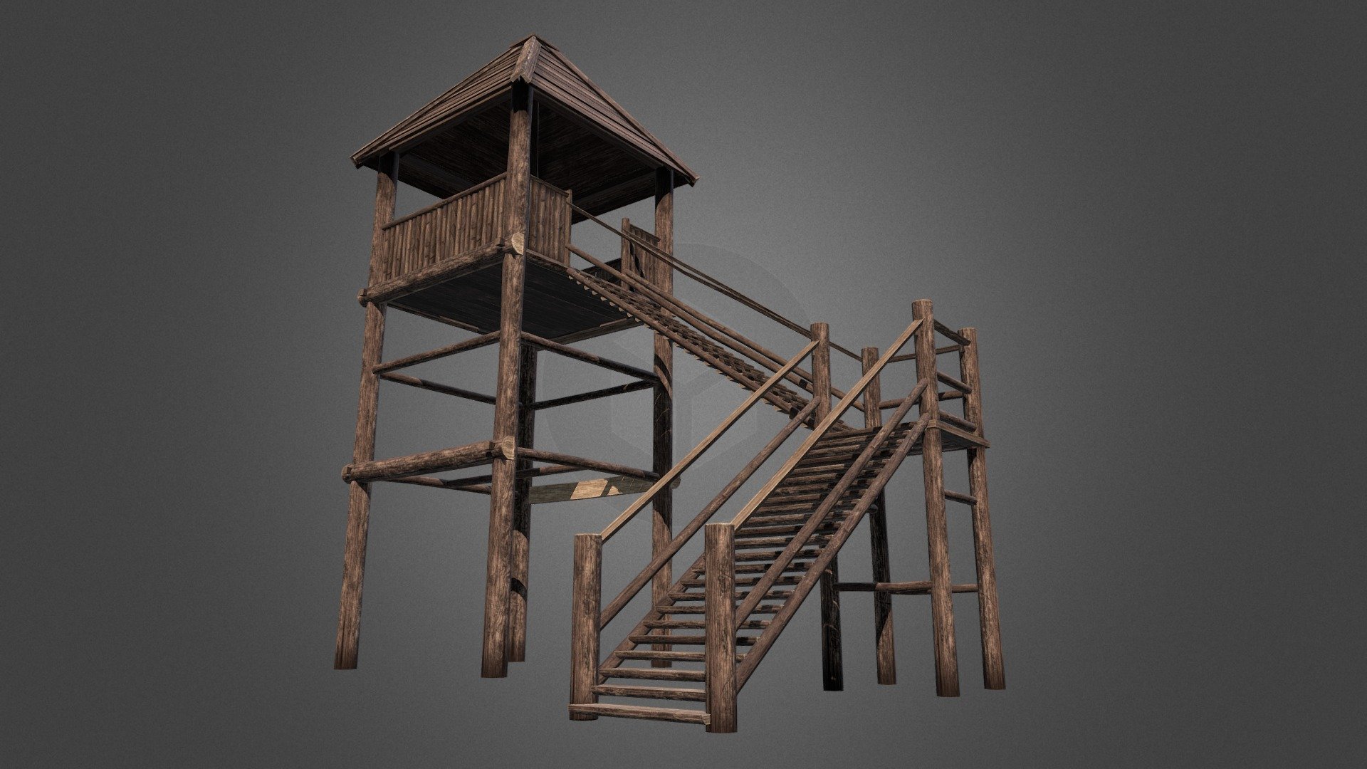 Viking Guard Tower 3d model