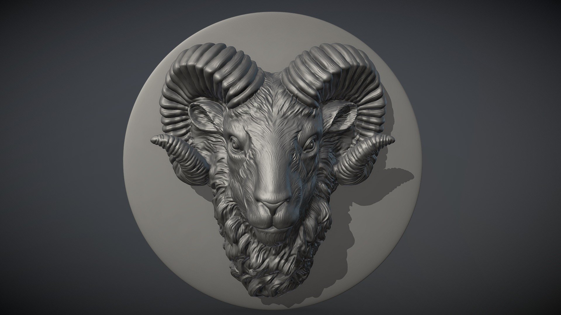 Ram Head Medallion 3d model