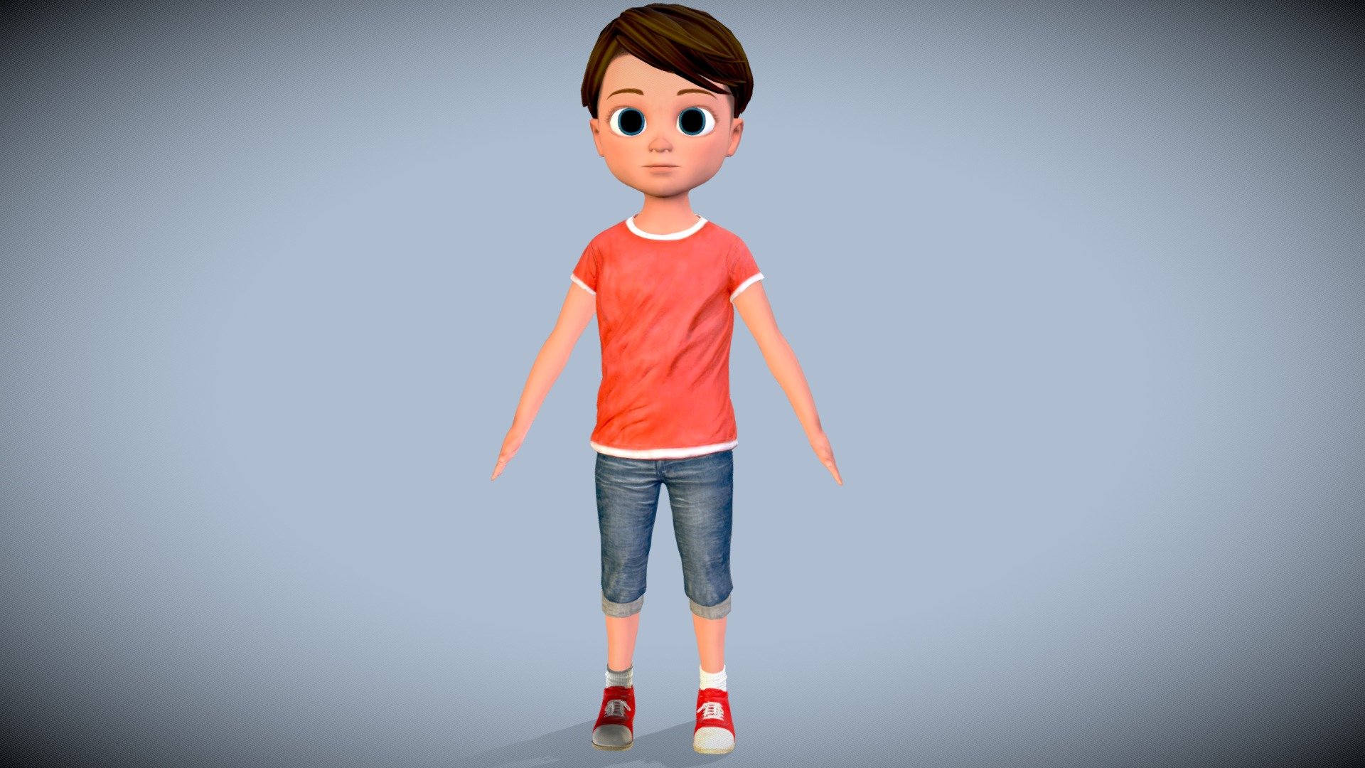 Stylized Cartoon Boy Character (Rigged) 3d model