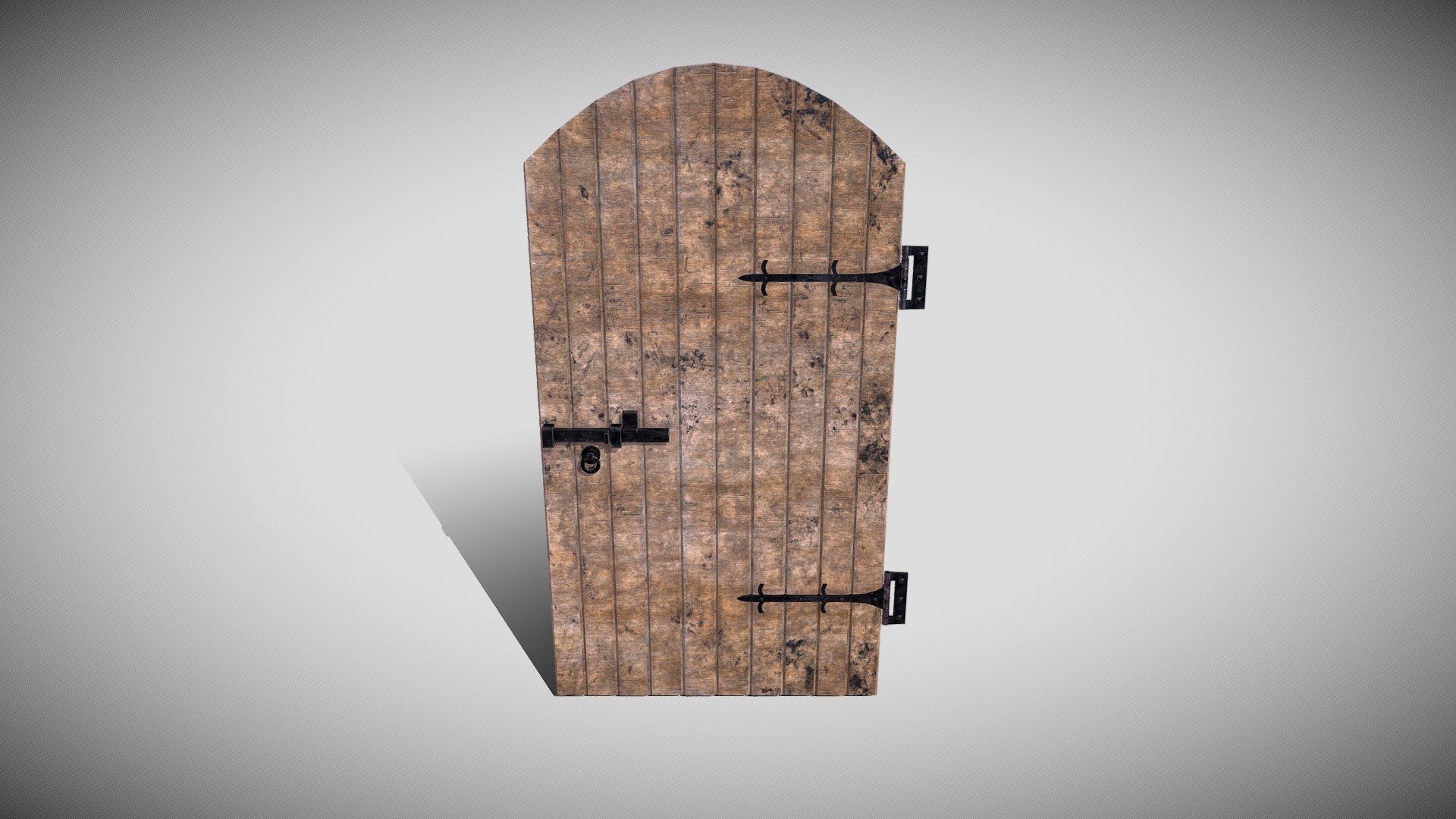 Medieval Arched Door 3d model