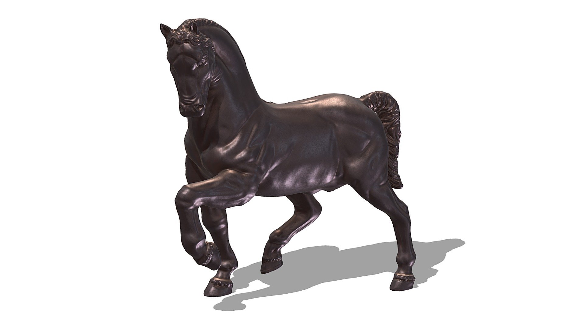 Horse Statue Low Poly PBR Realistic 3d model