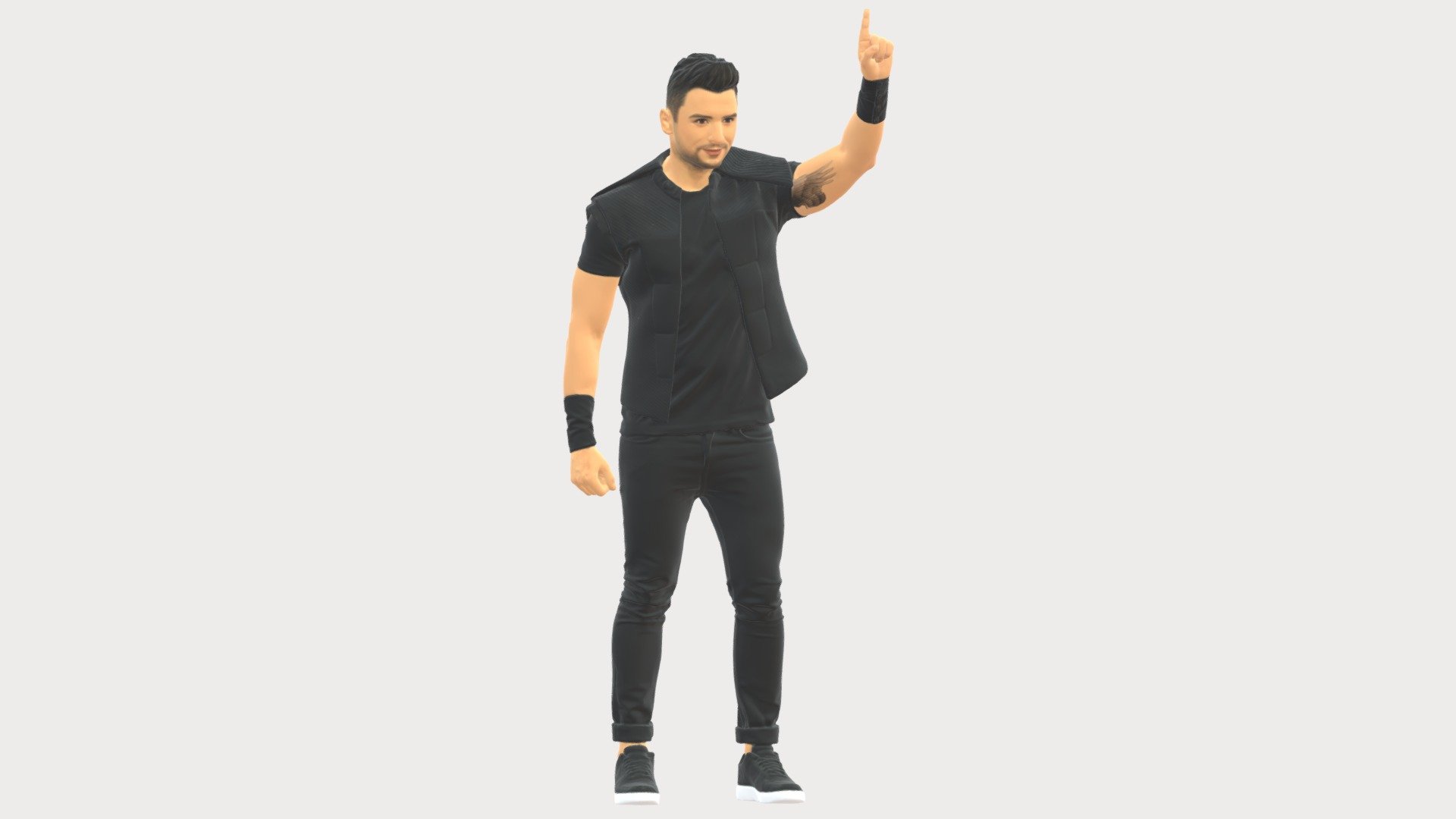 Man In Black Clothes 0188 3d model