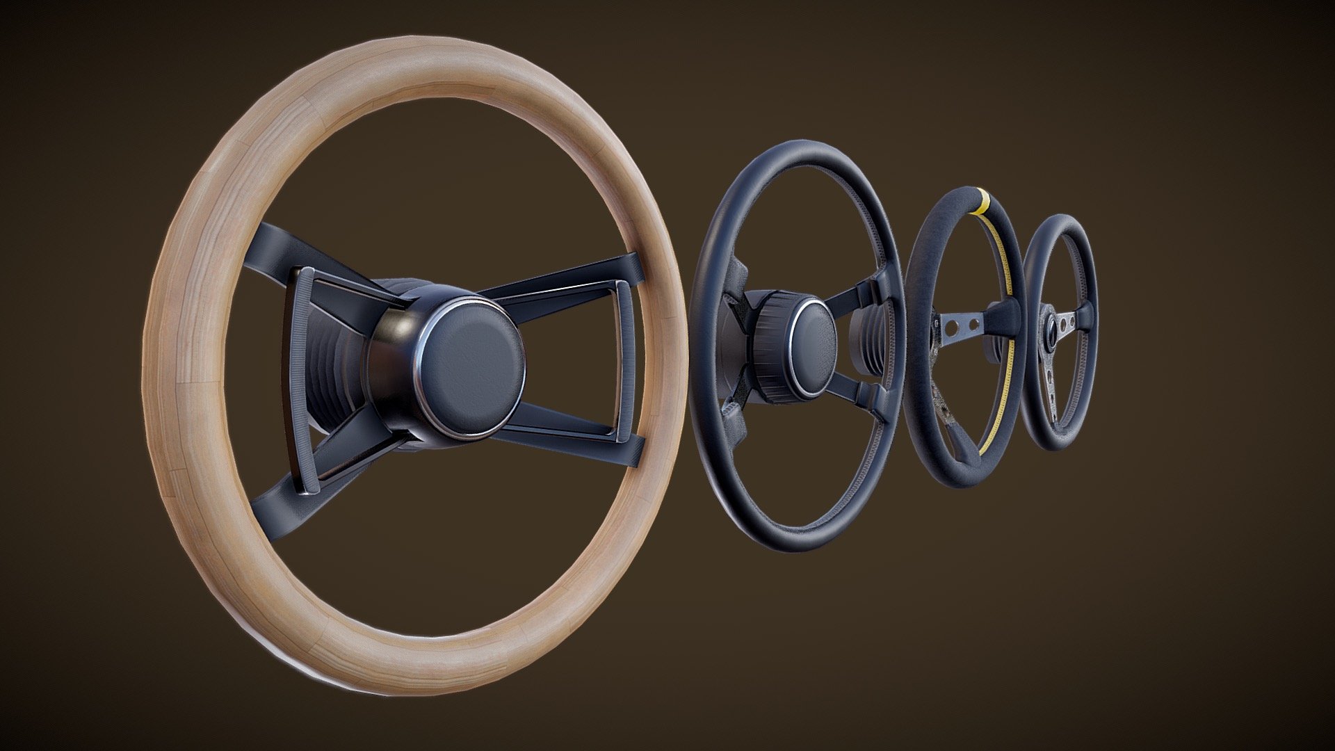 Porsche Backdate Steering Wheels 3d model