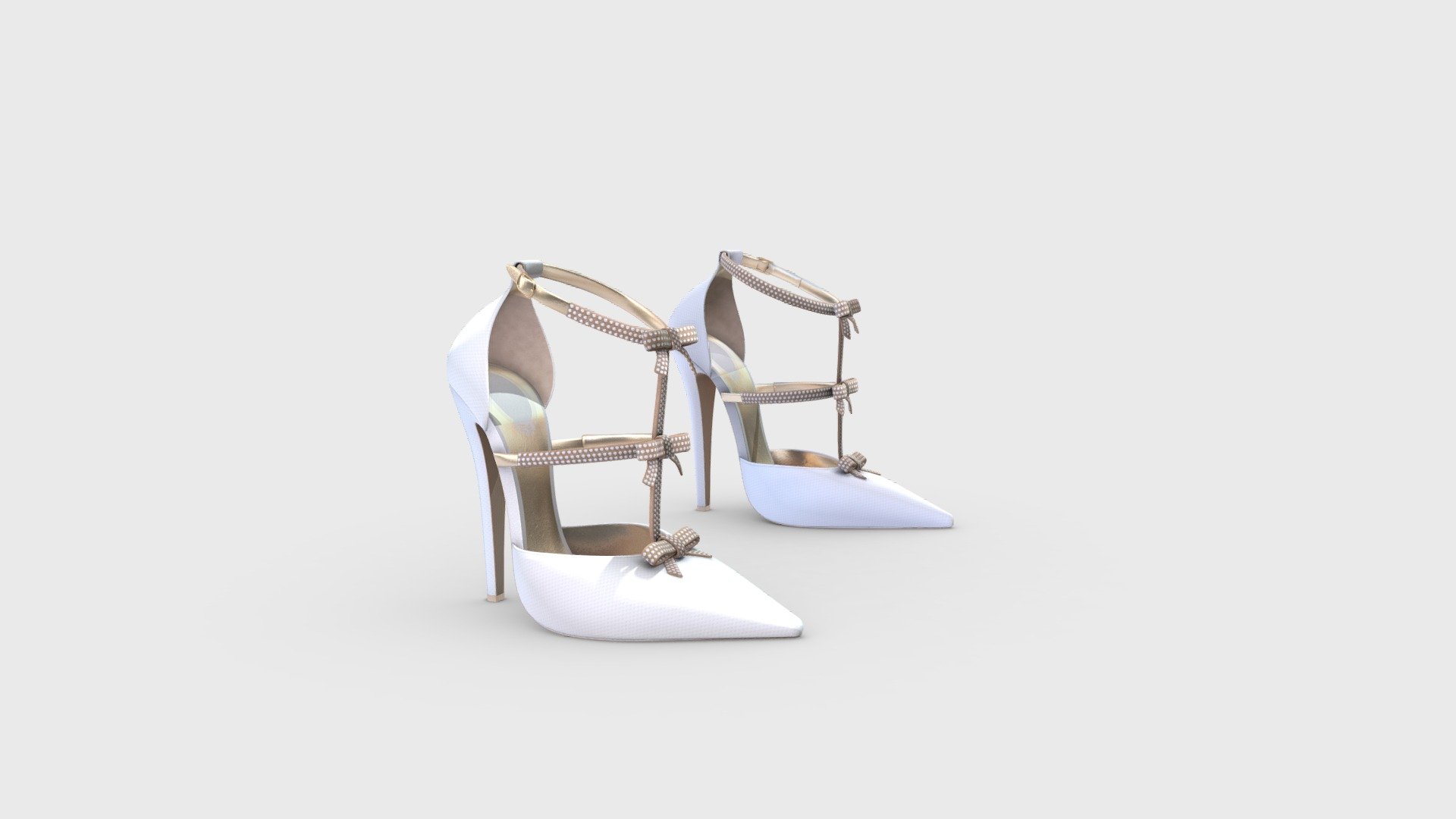 Female Pointy Toe High Heel Stilettos 3d model