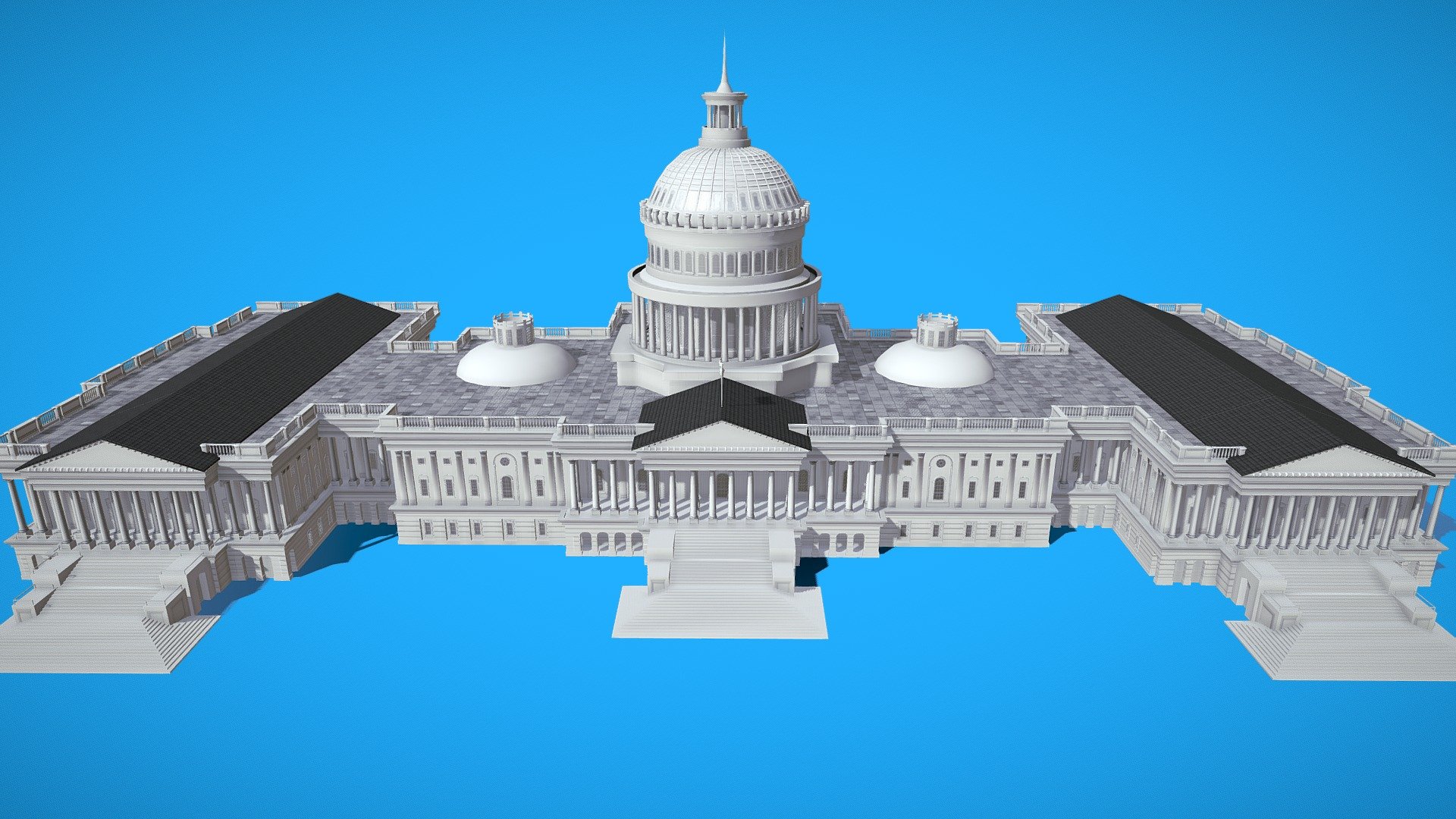 United States Capitol low poly 3d model