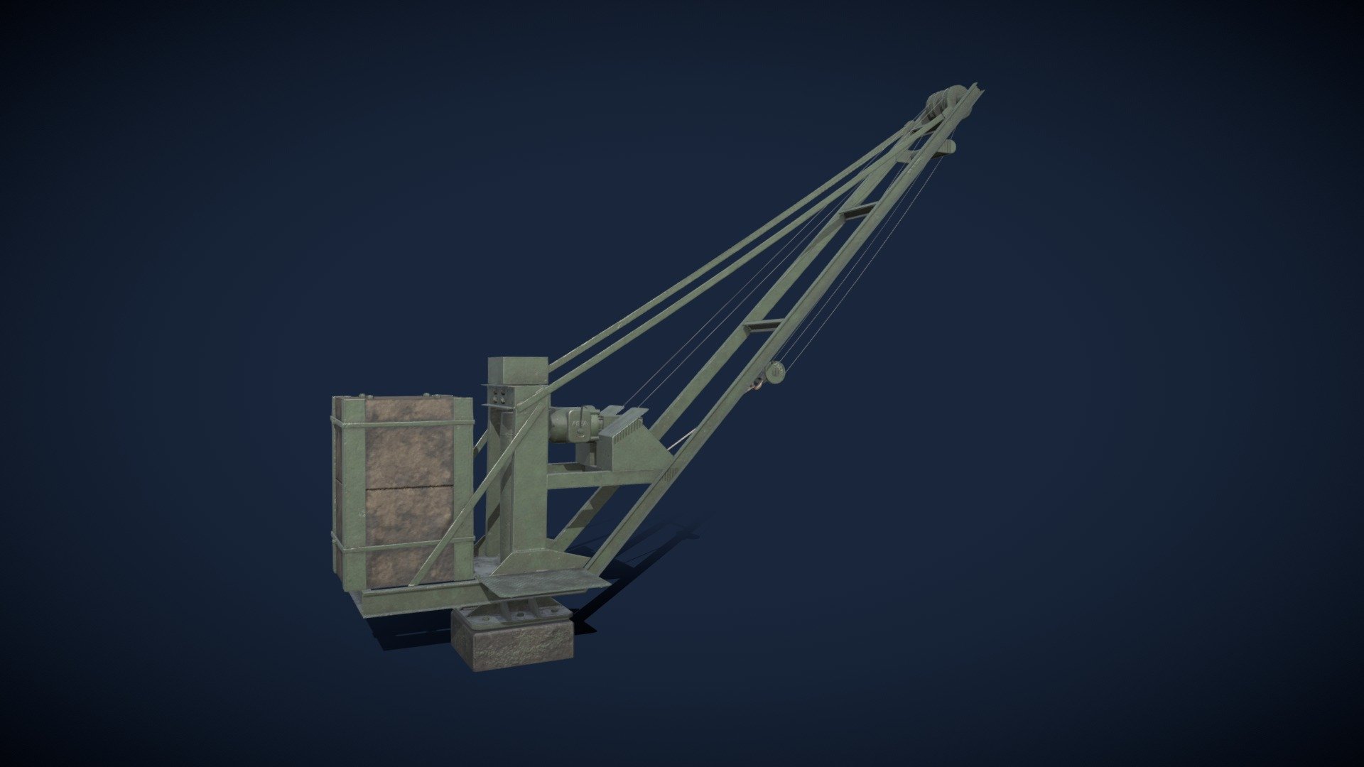 old crane stockholm 3d model