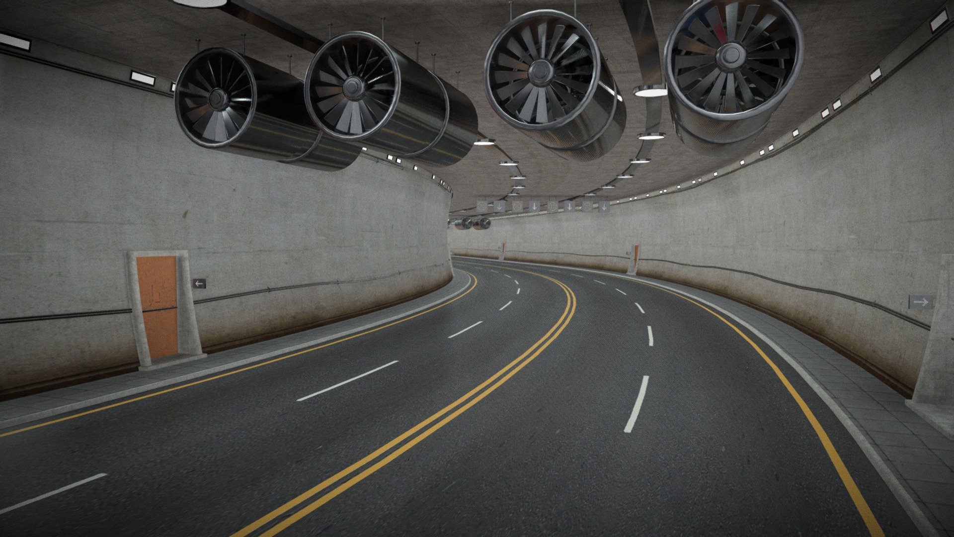 3D Road Tunnel 3D model 3d model