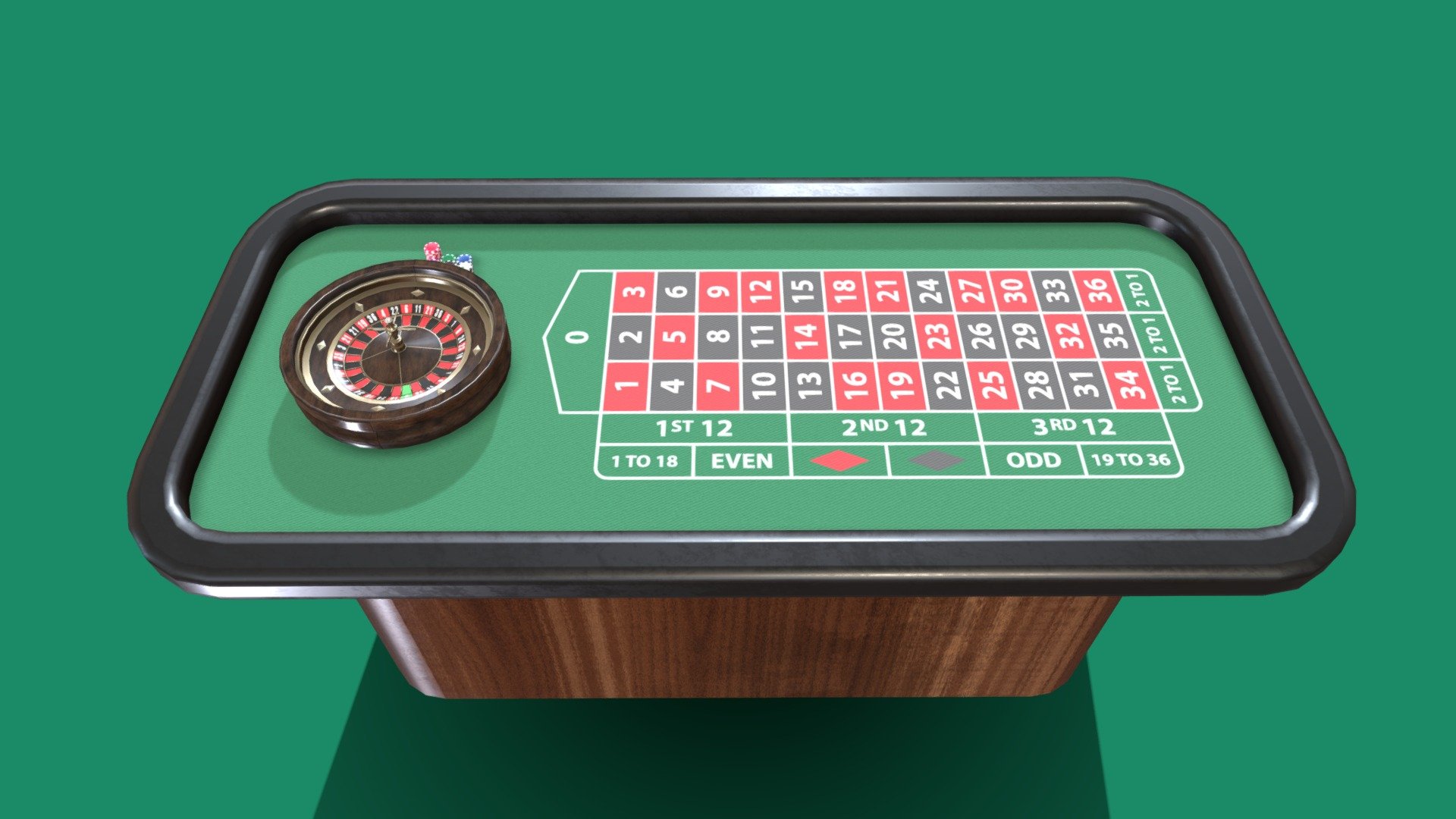 Roulette Table 3d model