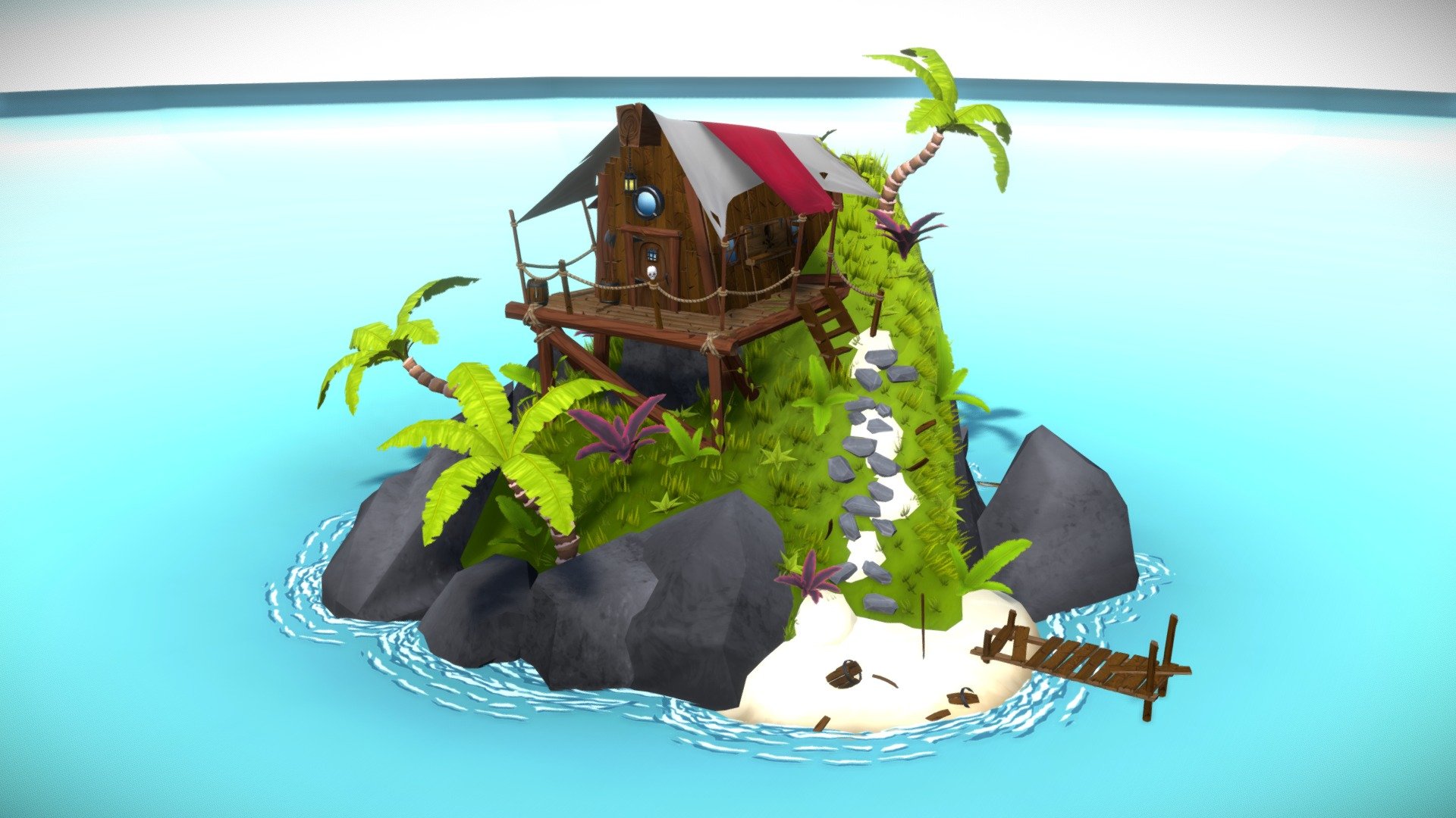 Pirate Island 3d model