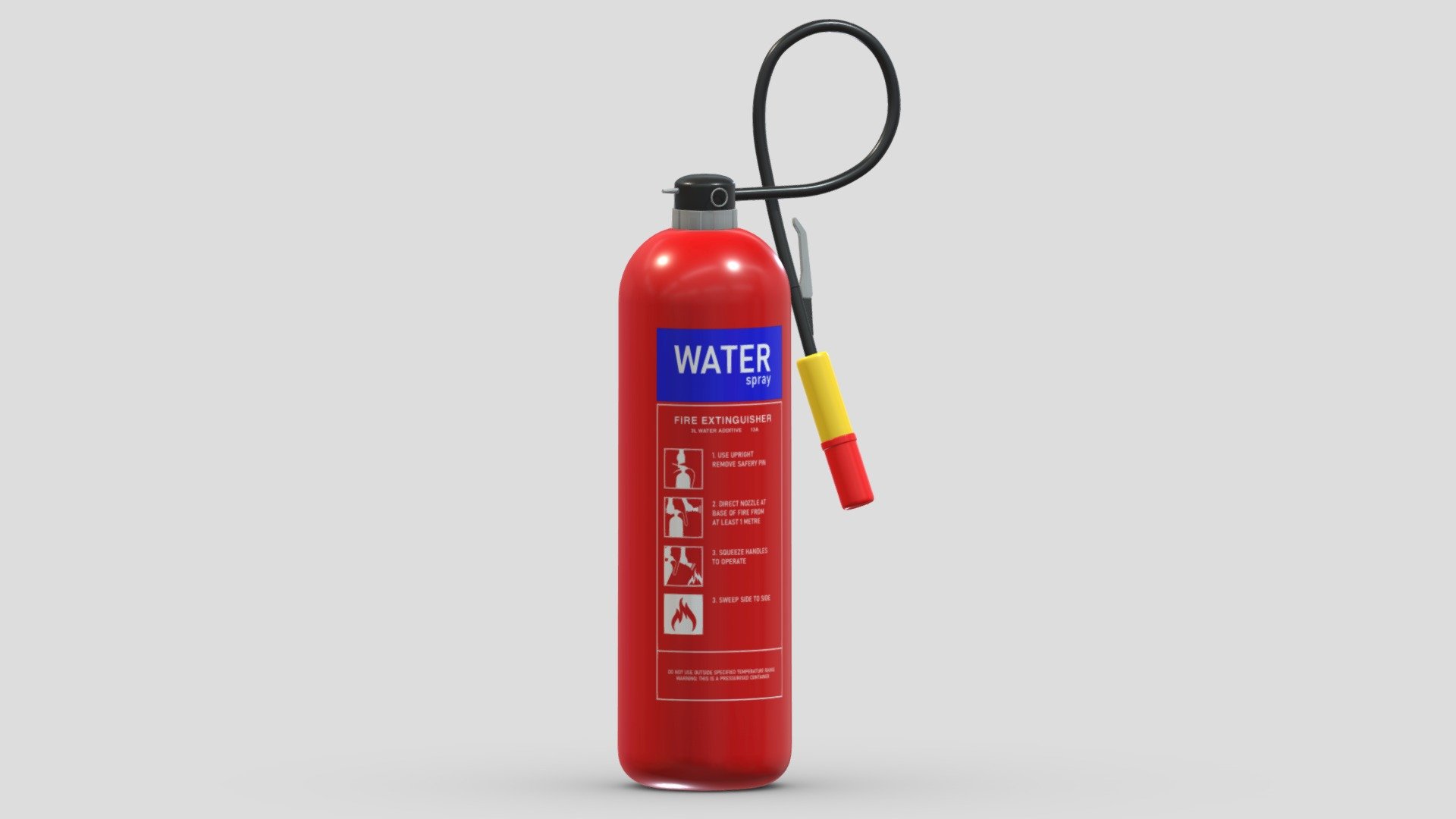 Water Mist Fire Extinguisher 3d model