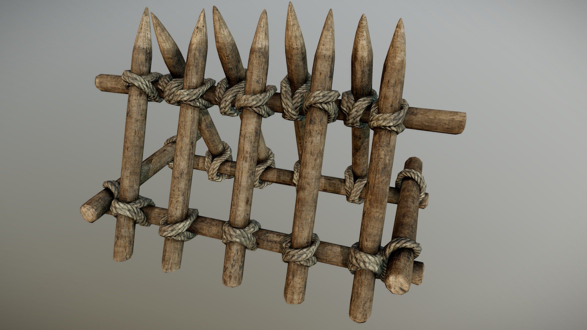 Wooden Barricade Defense PBR 3d model