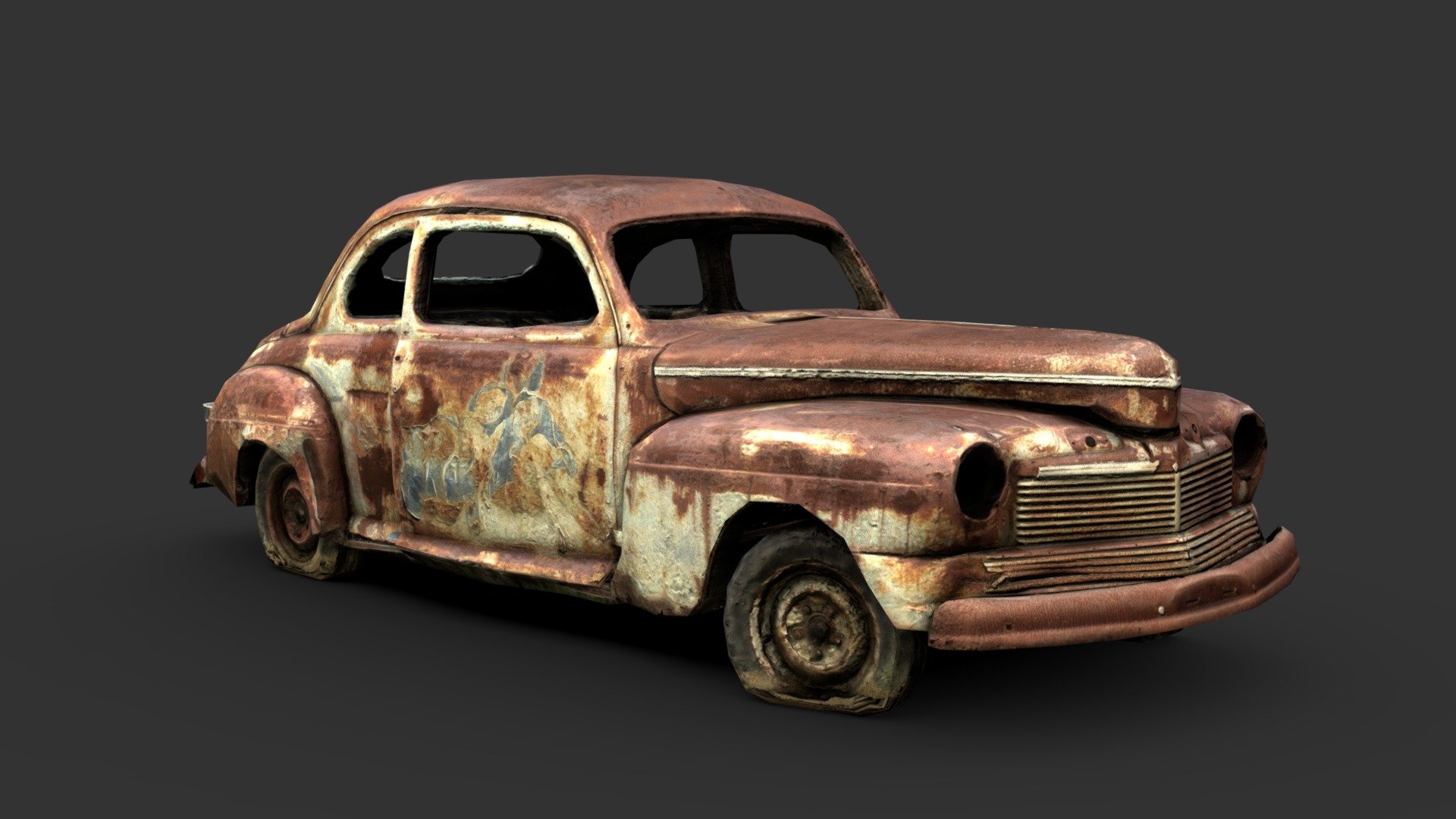 Car Wreck C 3d model