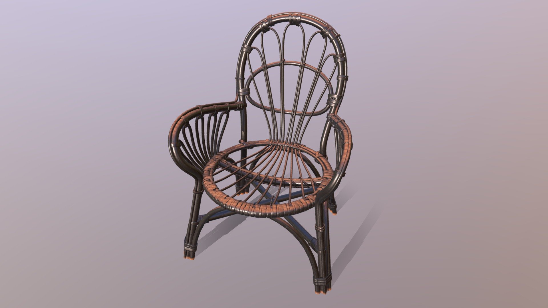 Old Rattan Chair 3d model