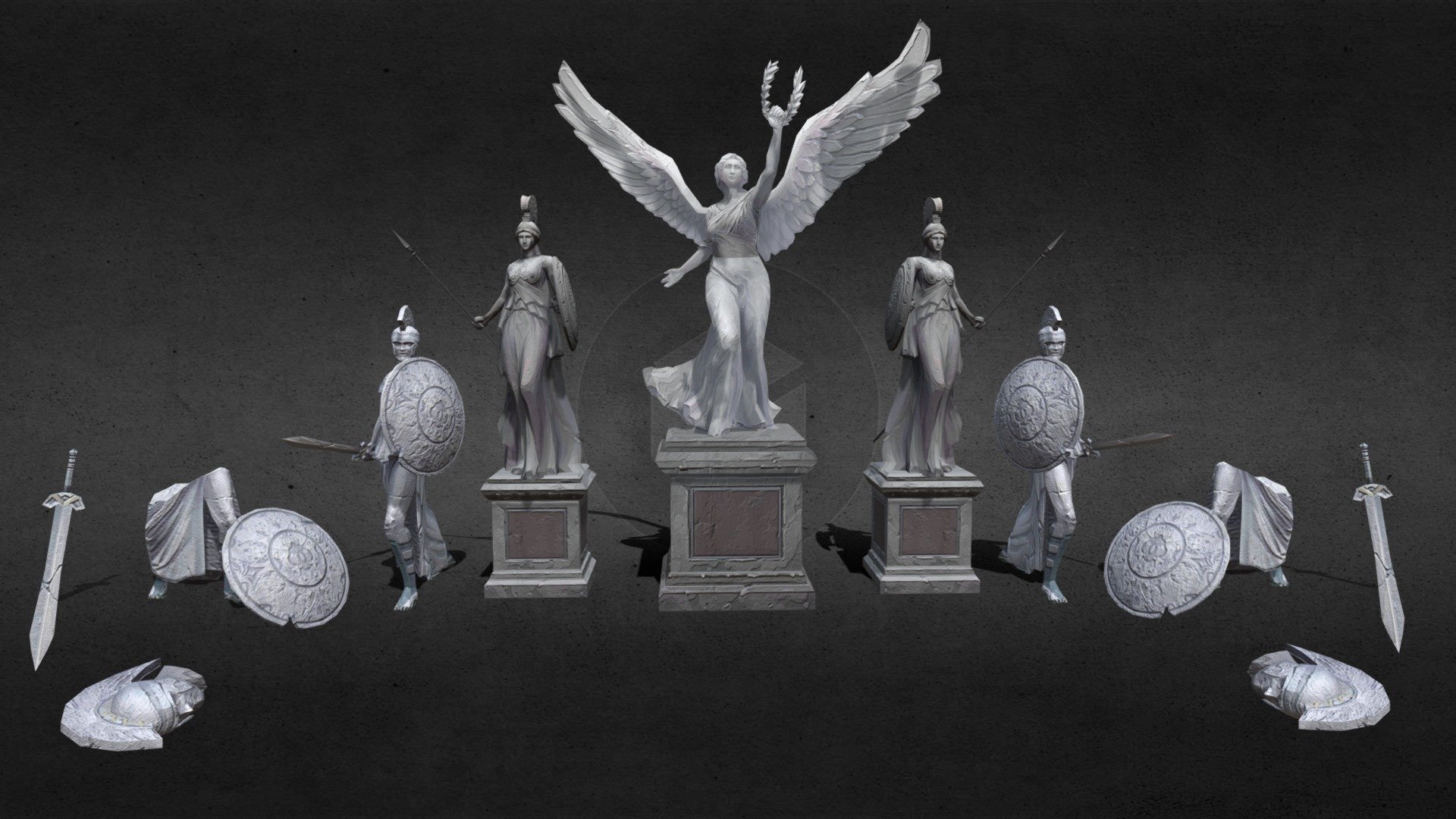 Greek Statues 3d model