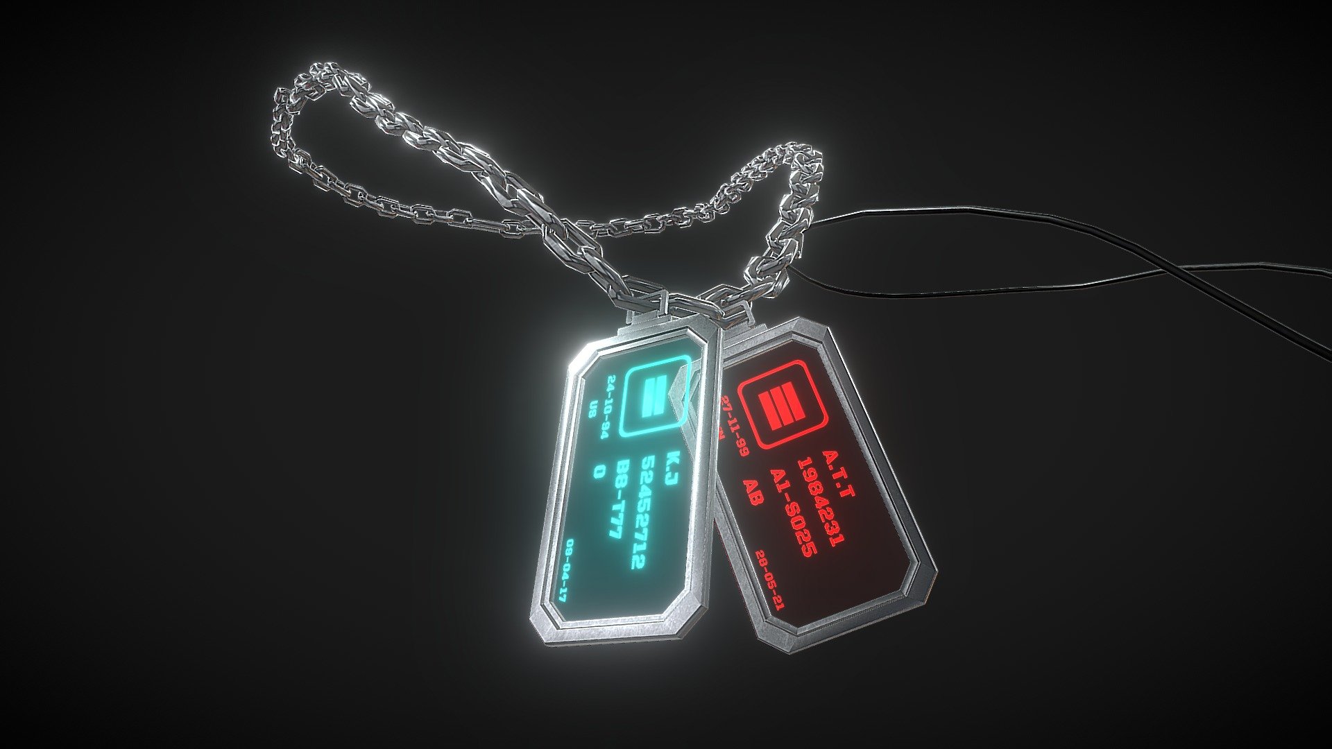 Holotag Necklace 3d model