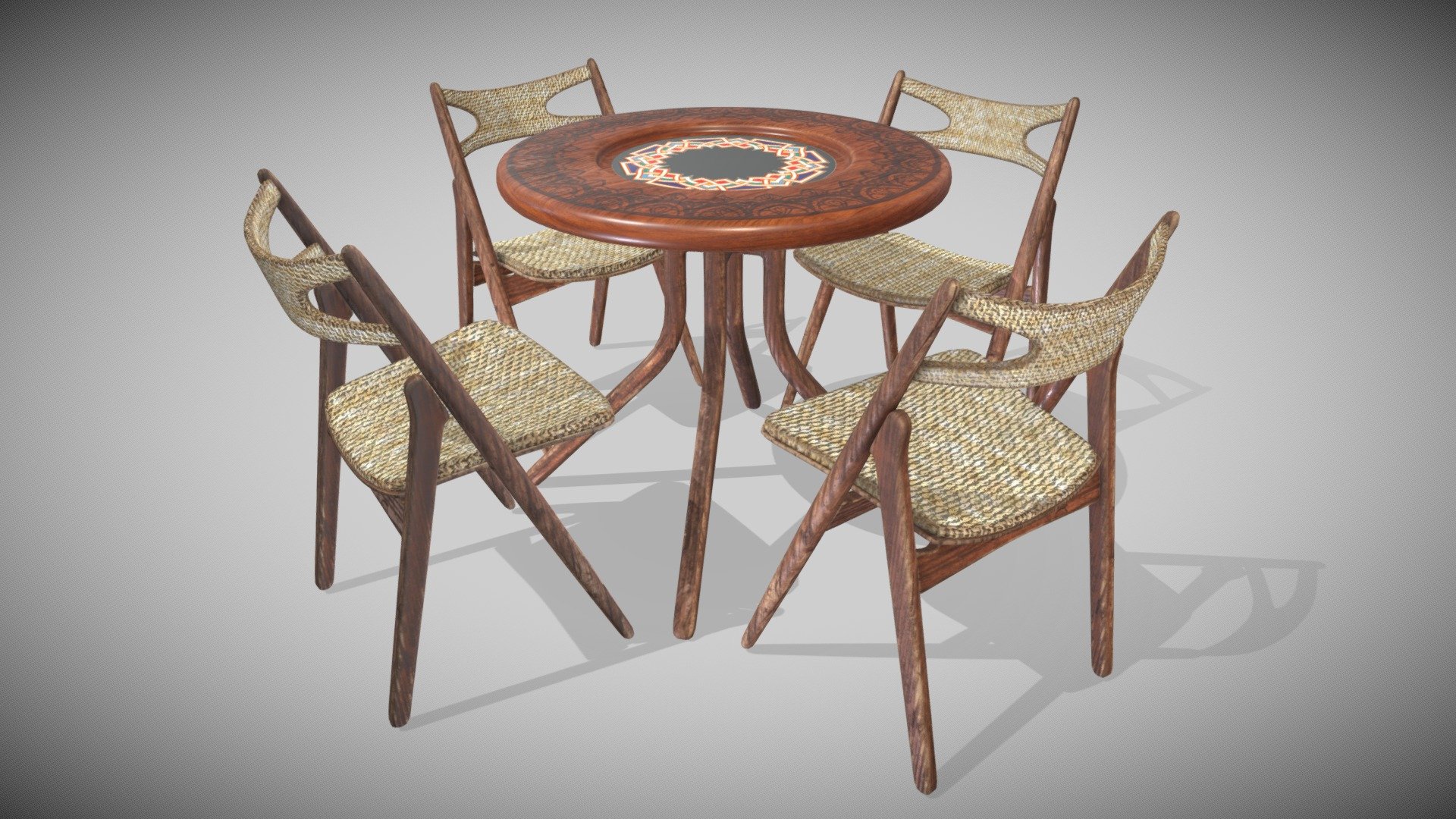 Set Table and Chair 3d model