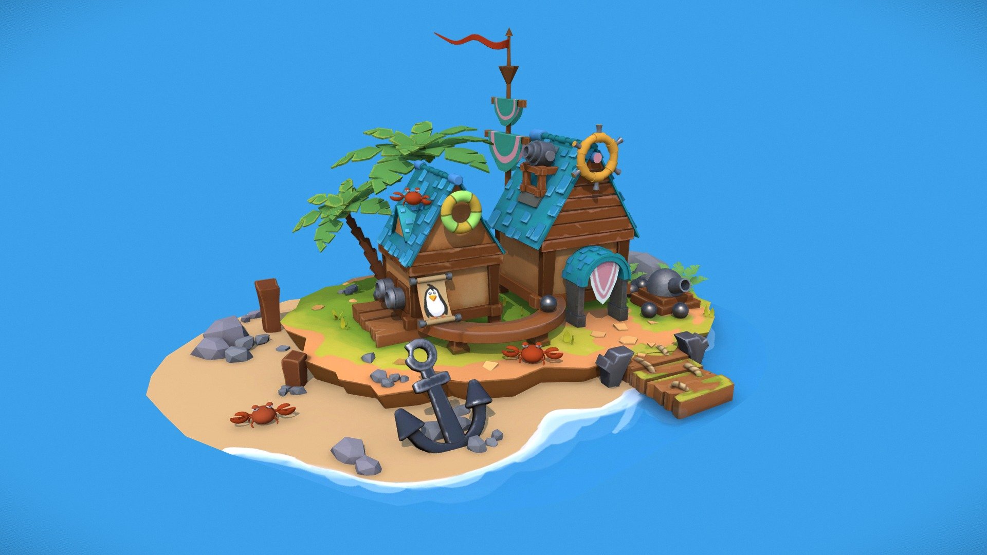 Sea House (Penguin island) 3d model