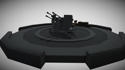 [Low poly] 2cm Flakvierling 38