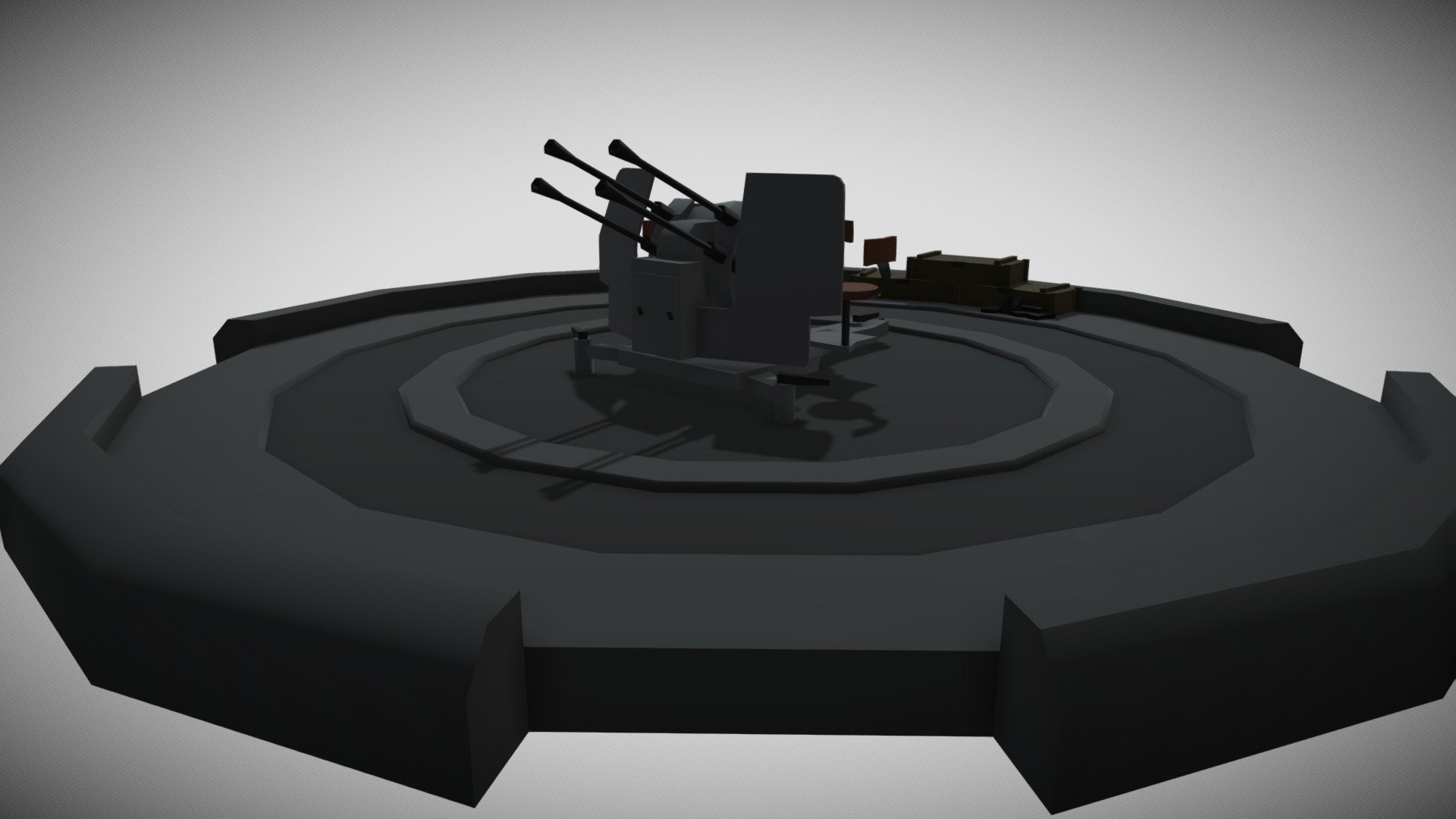 [Low poly] 2cm Flakvierling 38 3d model