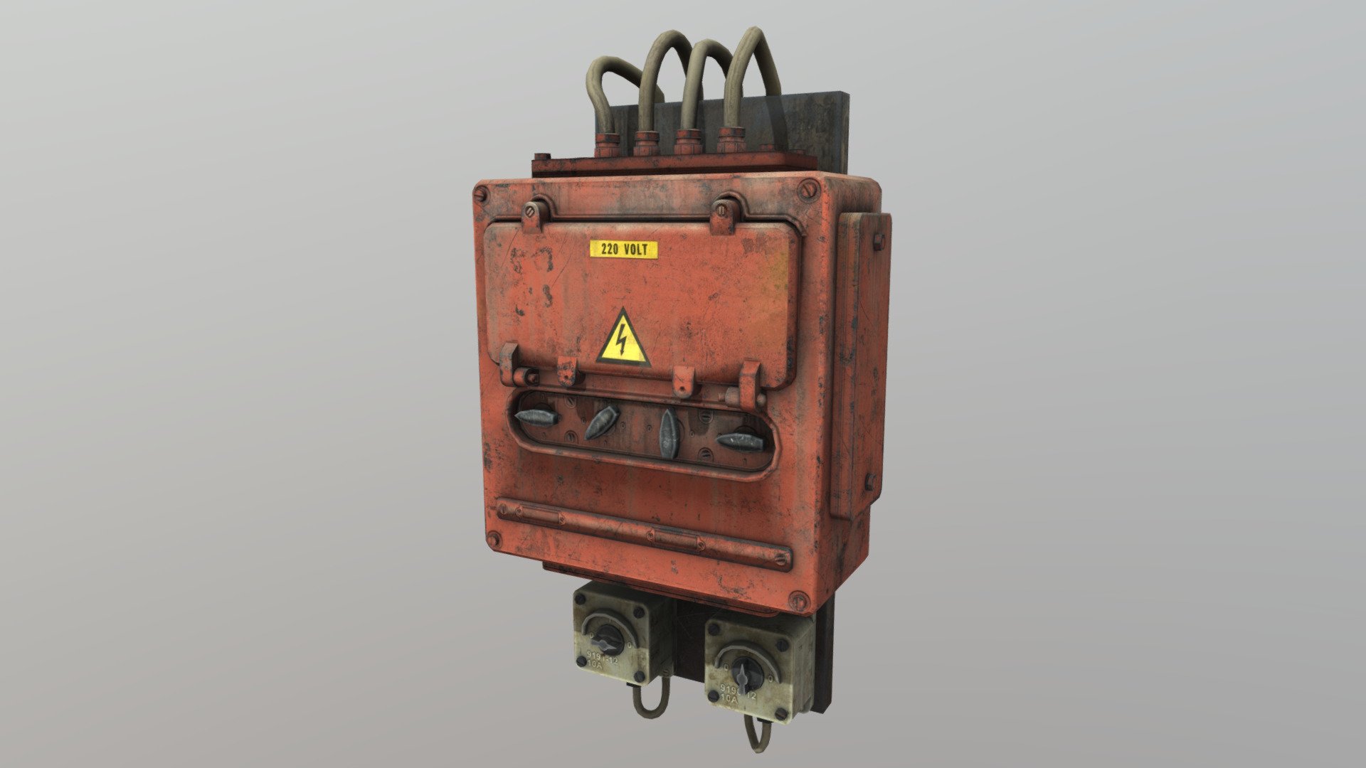 Low Poly Electricity Box 07 3d model