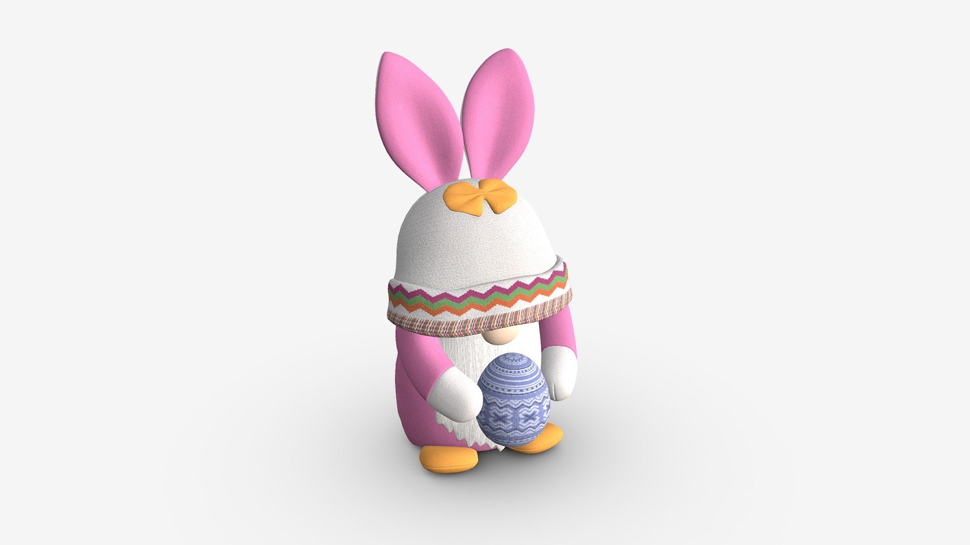 Easter Plush Doll Gnome With Egg 01 3d model