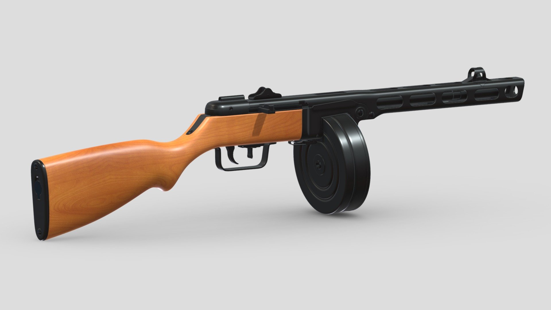 PPSh-41 High-poly Subdivision 3d model