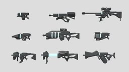 Low Poly Sci-fi guns