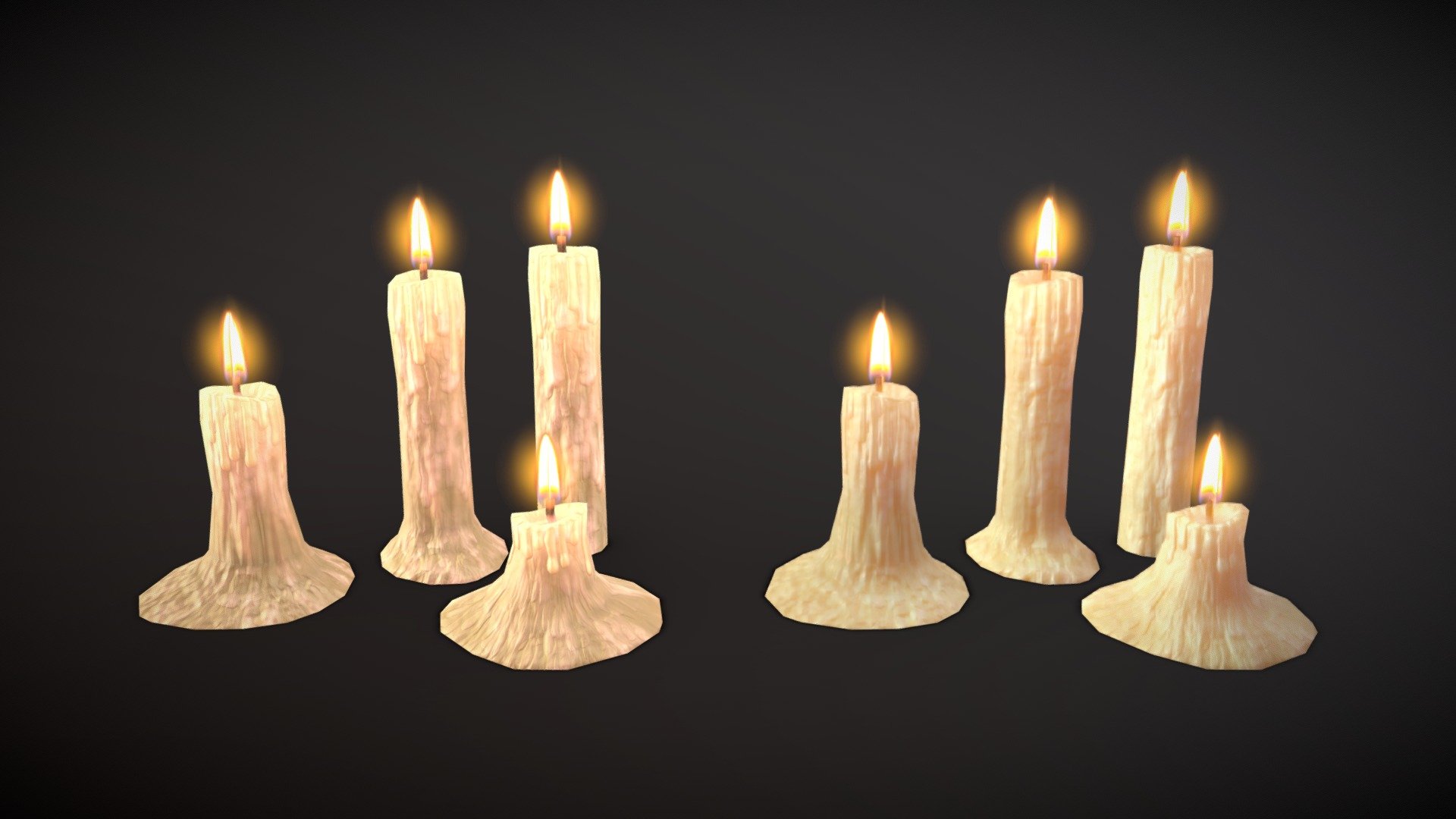 Candle set 3d model