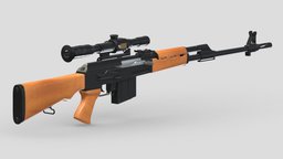 Zastava M76 High-poly Subdivision