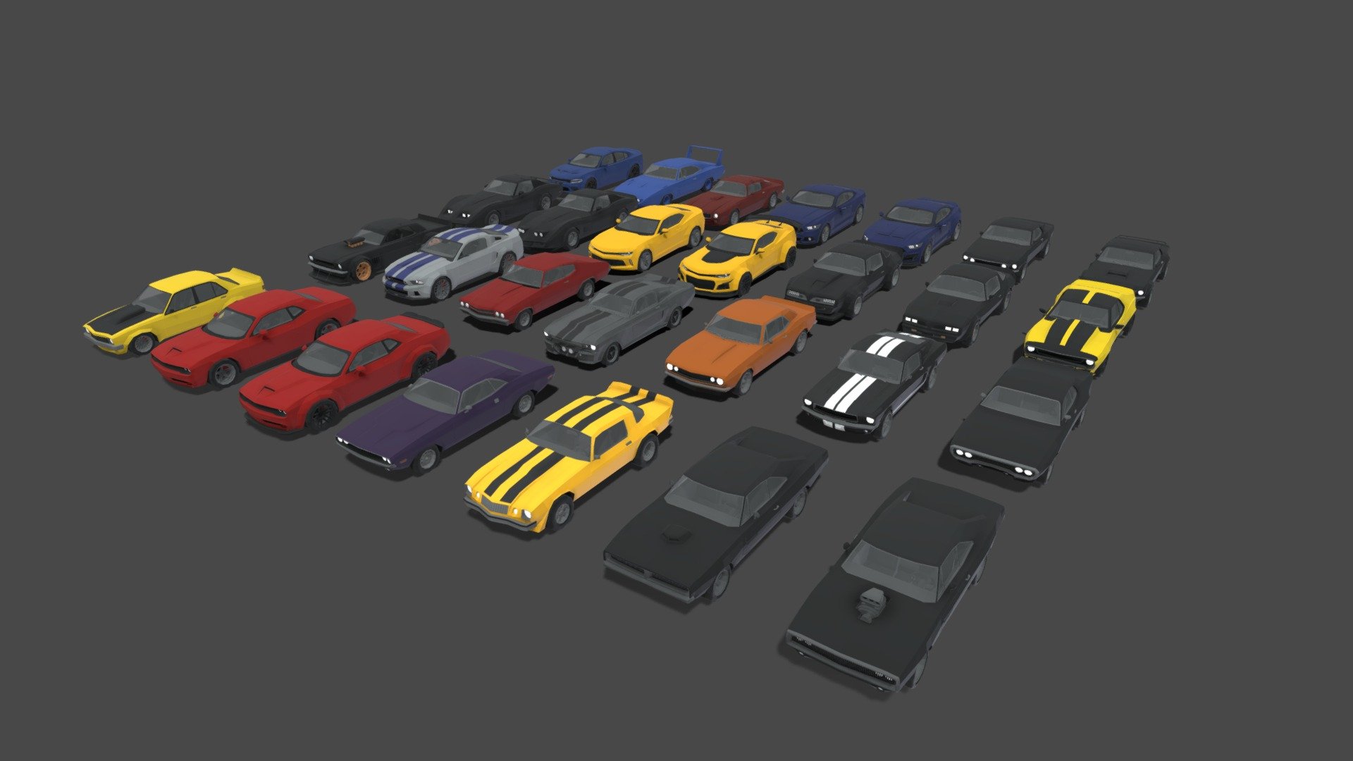 LOW POLY 23 MUSCLE PACK 3d model