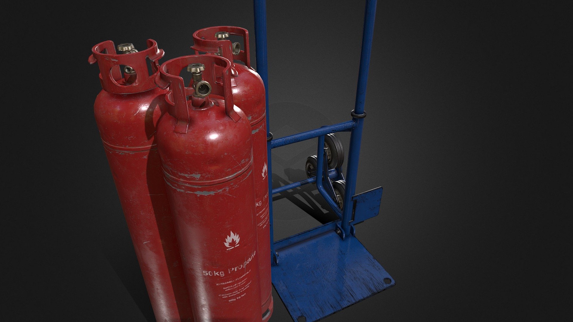 Propane Tank + Carrier 3d model