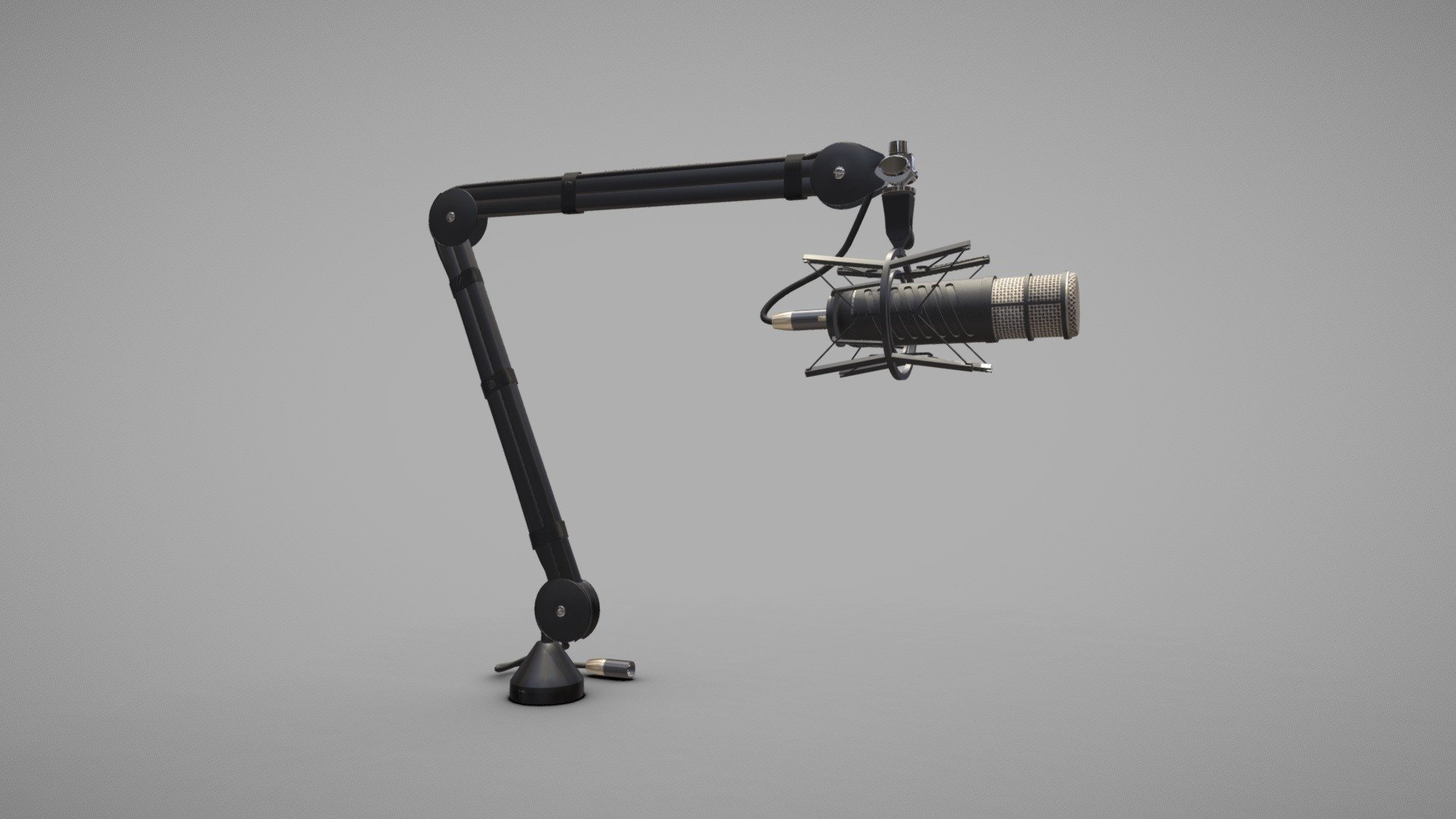 Microphone and Boom Arm 3d model