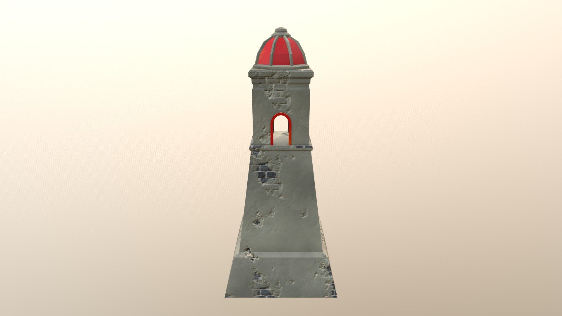 Cannon Tower First Pass 3d model