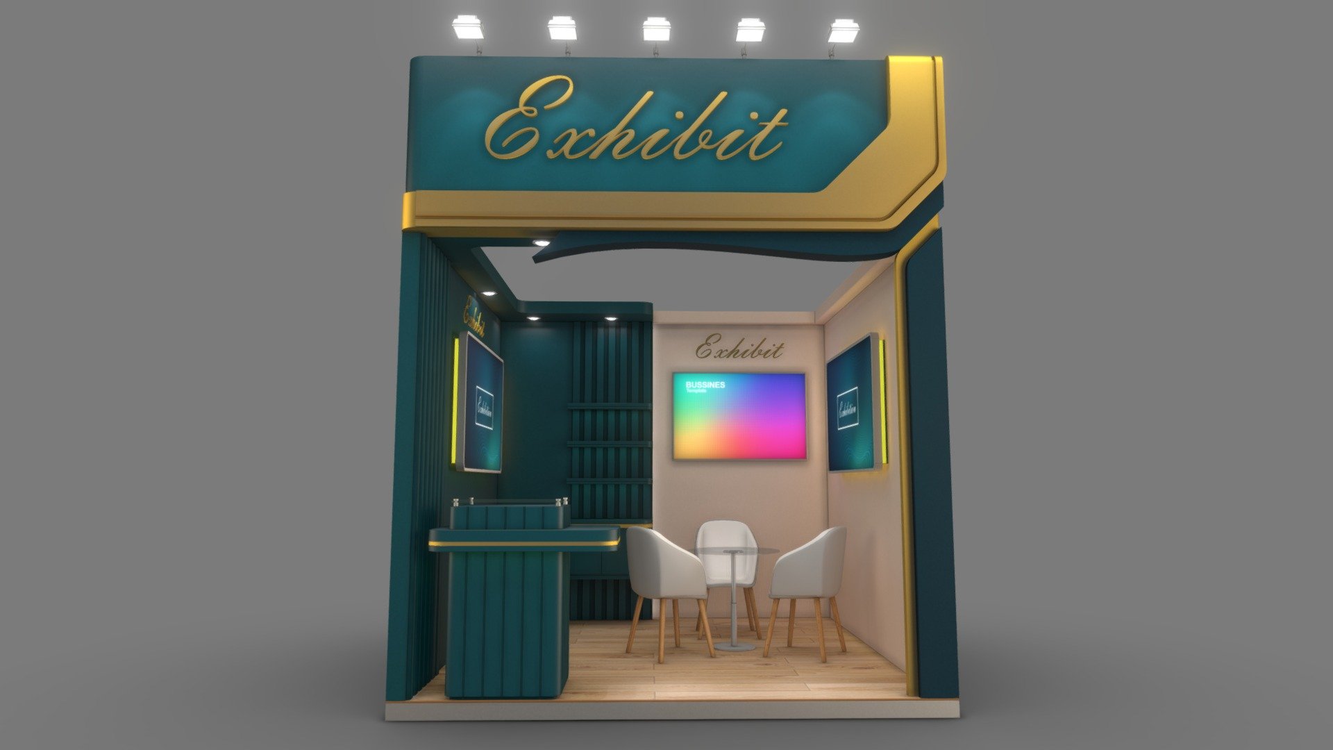 Model 2301 Exhibition Stand 9 Sqm 3d model