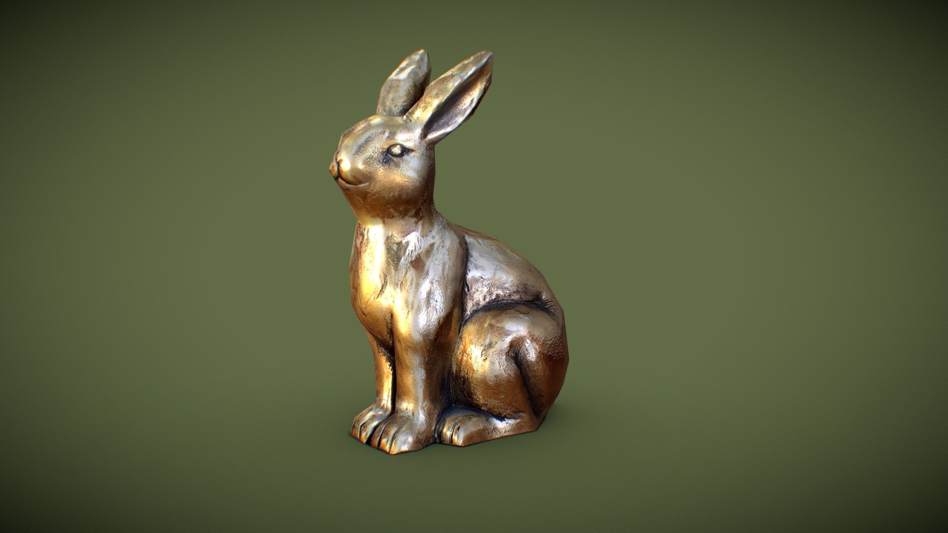 Gold-Hase 3d model