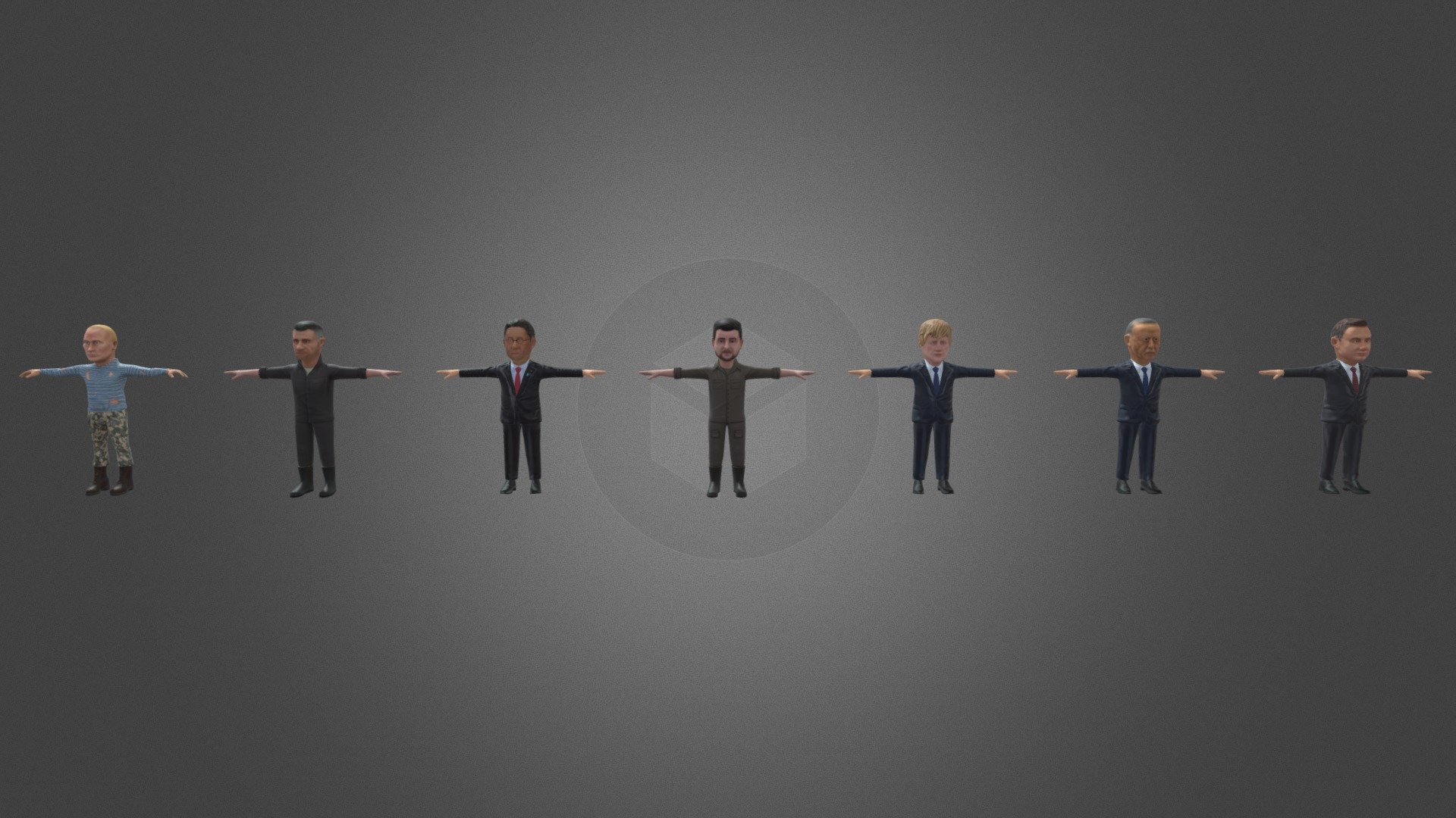 Politics Pack Caricature 3d model