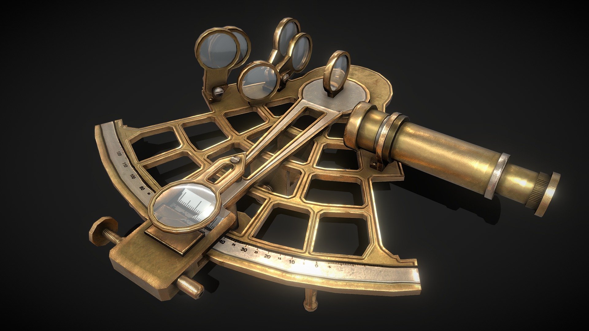 Antique Sextant Telescope 3d model