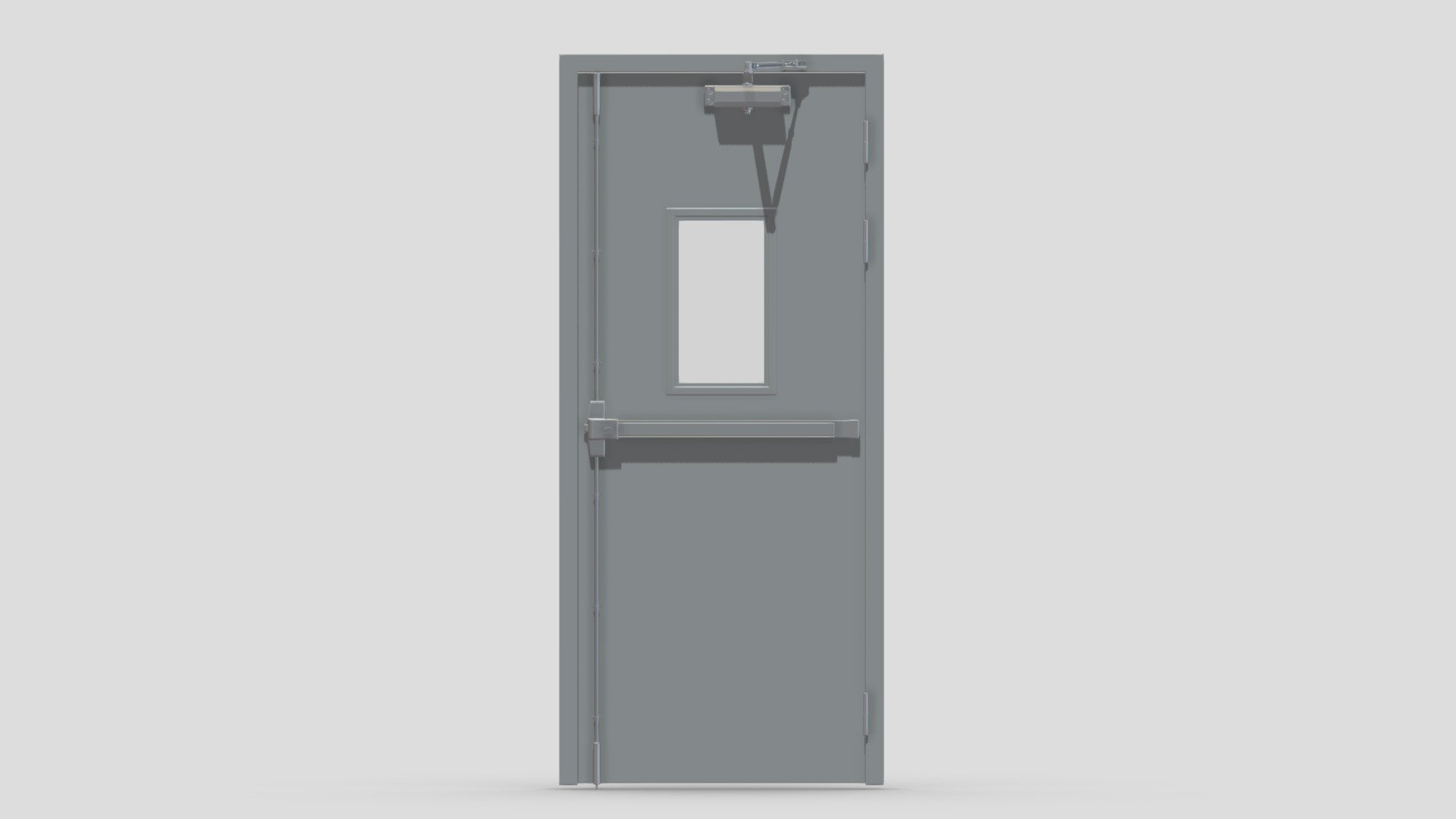 Single Fire Exit Door 3d model