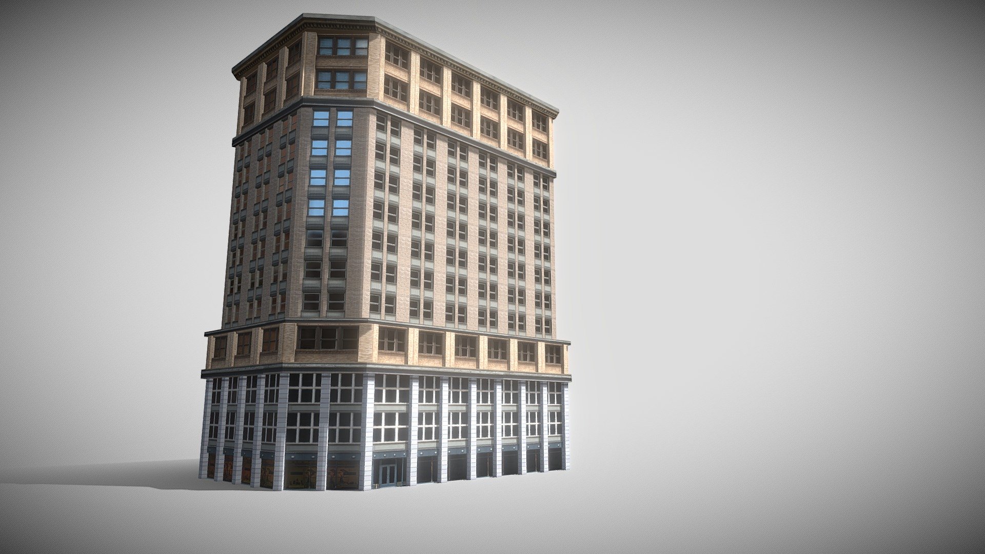 Game Ready Mid Poly Building 3d model