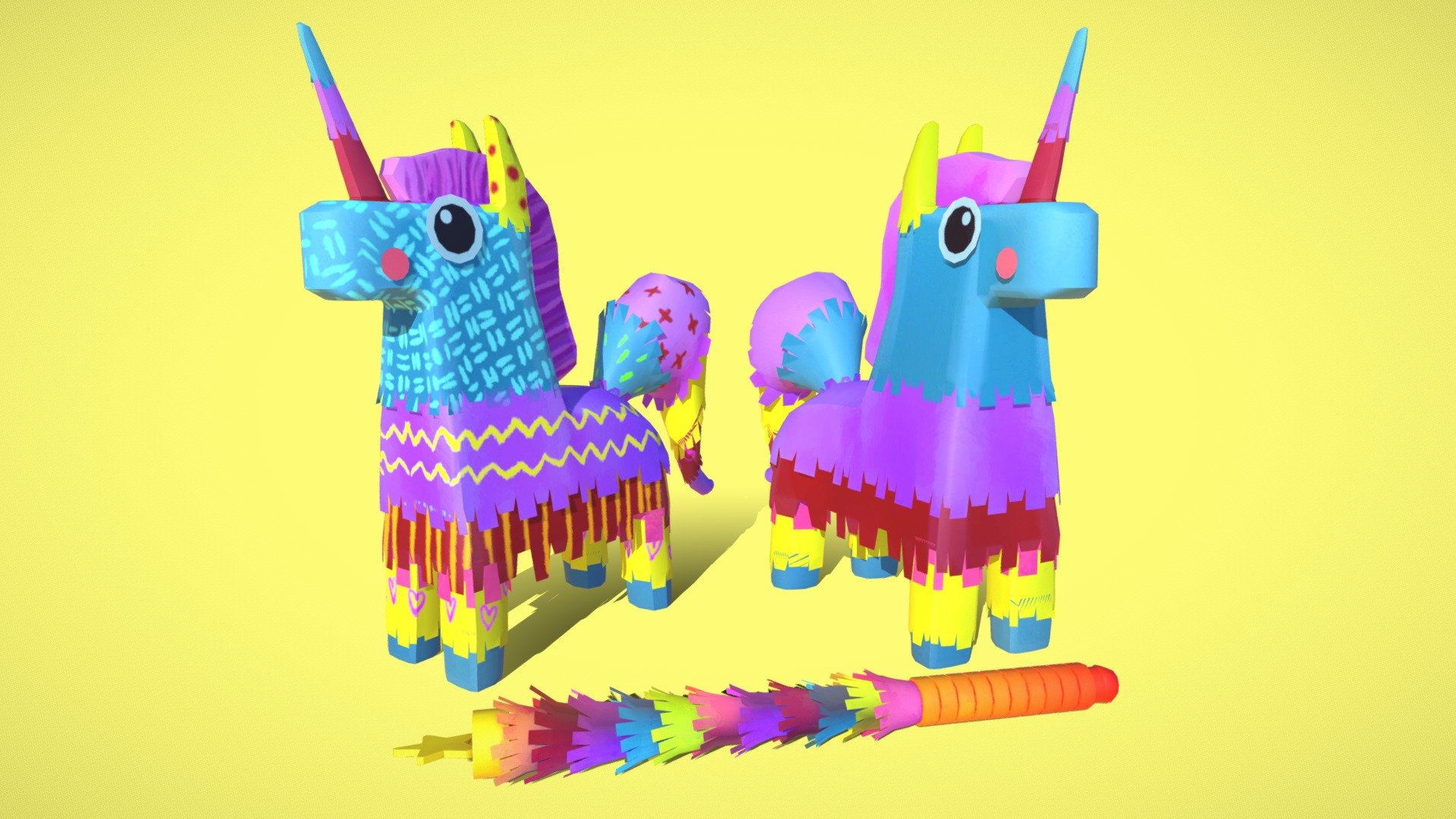 Low Poly Stylized Pinata Pack 3d model