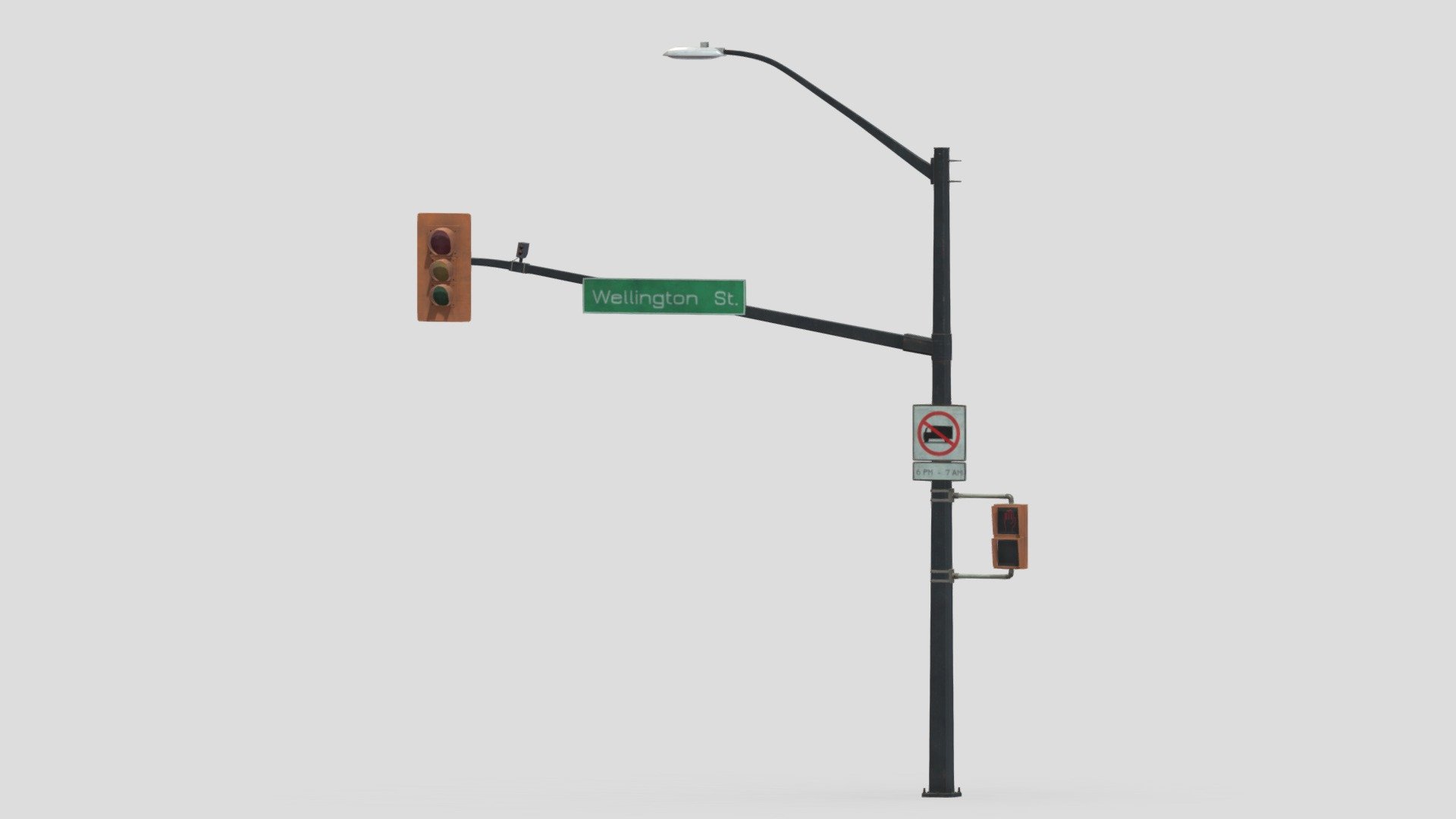 Street Light With Traffic 04 Realistic 3d model