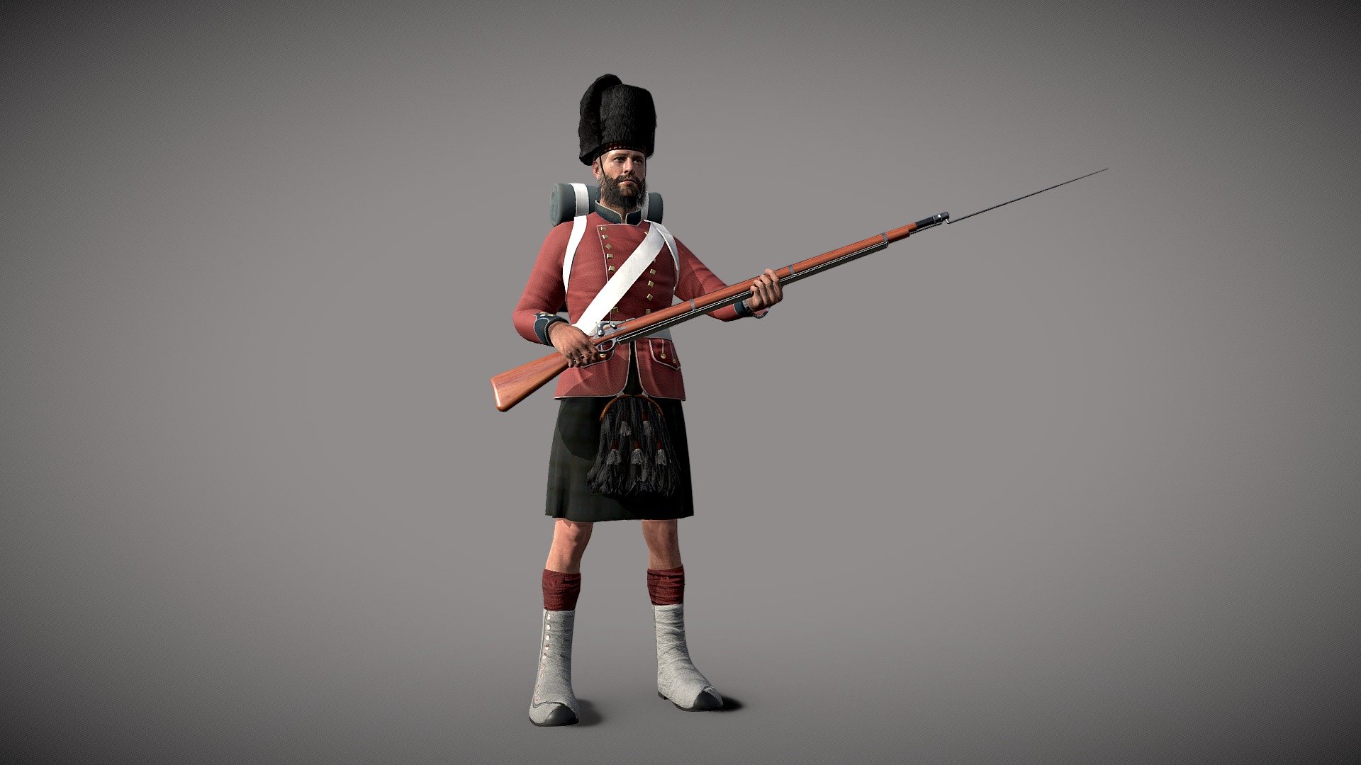 Riffleman of the 42nd (Royal Highland) Regiment 3d model