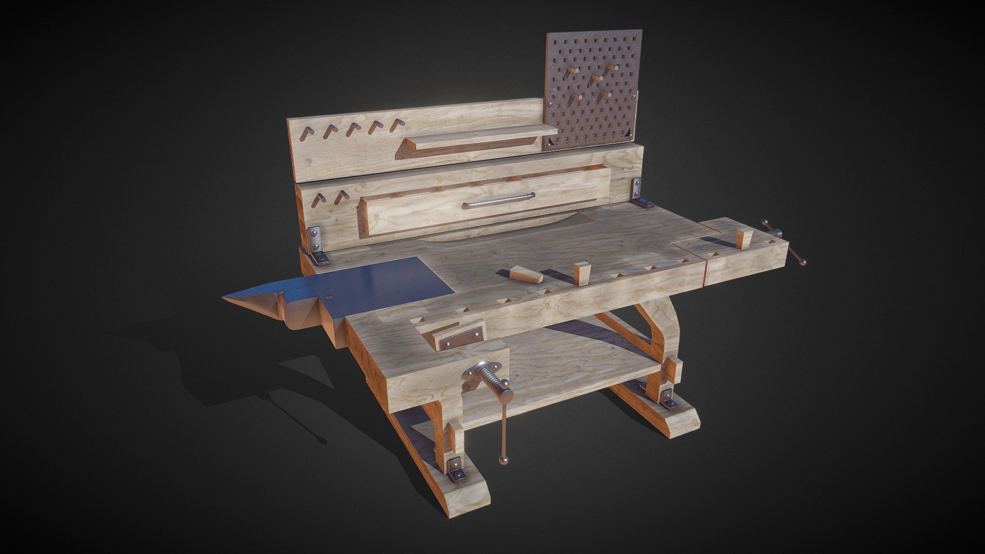 Lowpoly Crafting Table / Workbench 3d model