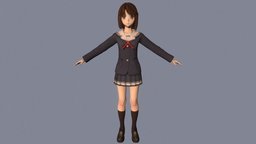 T pose rigged model of Megumi Kato