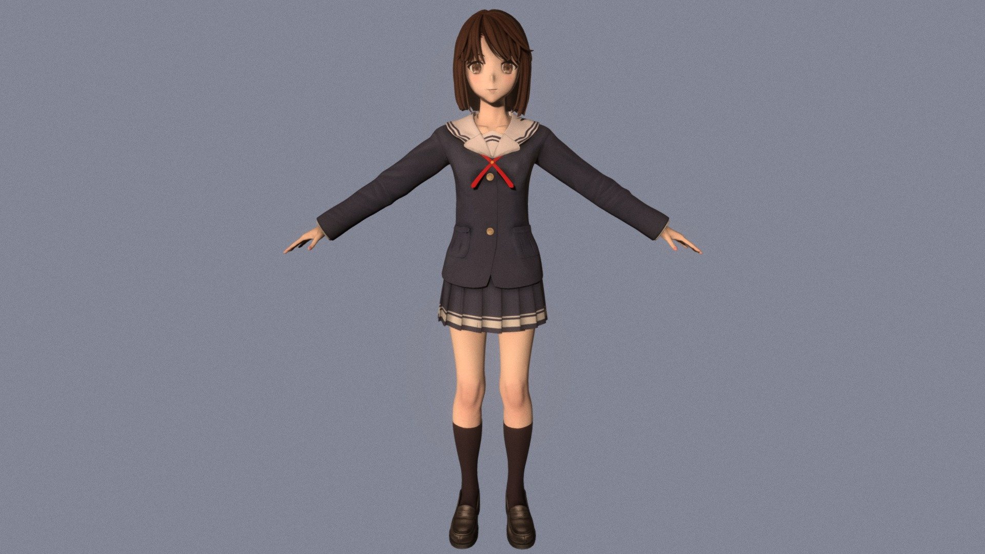 T pose rigged model of Megumi Kato 3d model