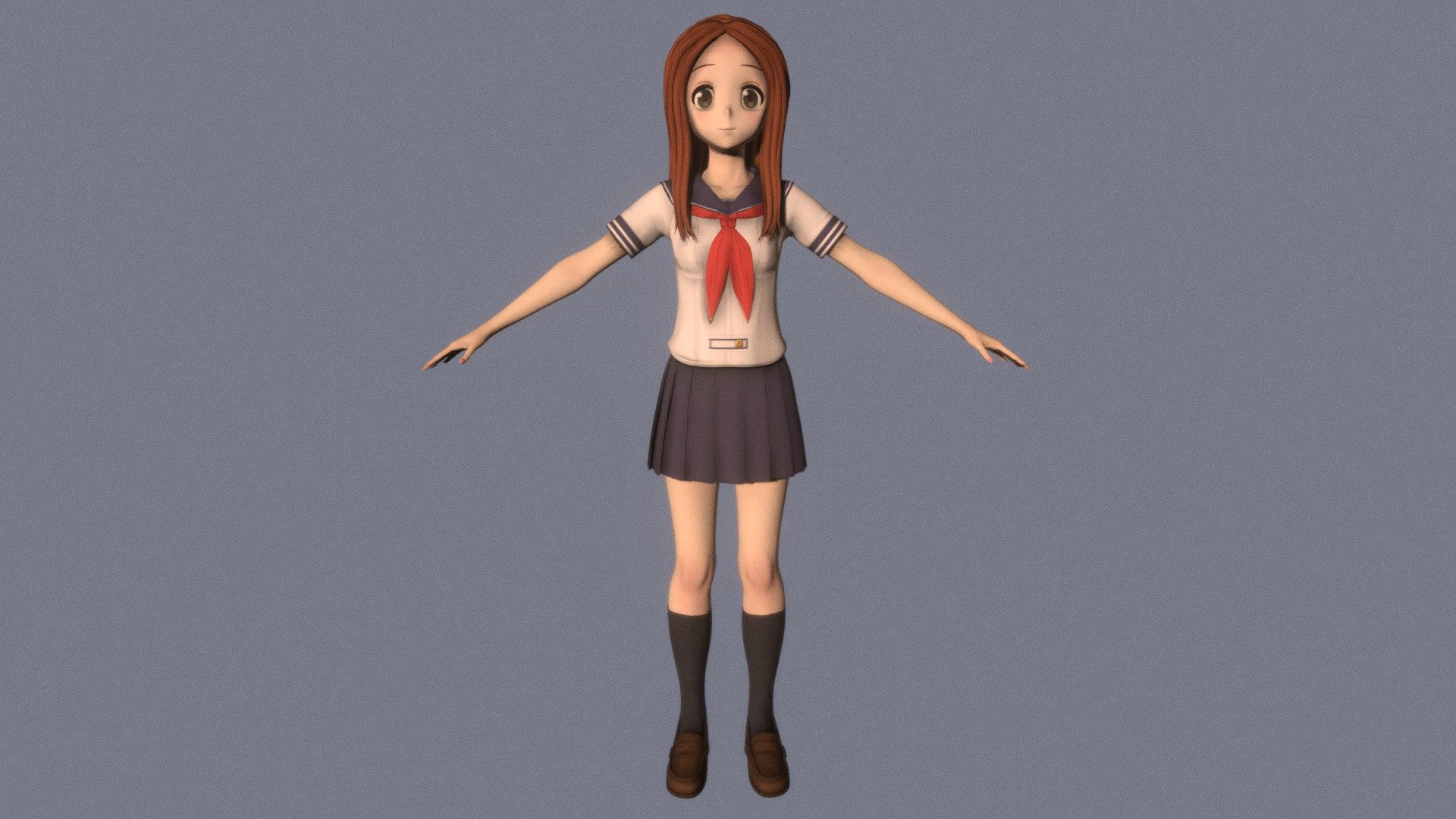 T pose rigged model of Takagi-san 3d model