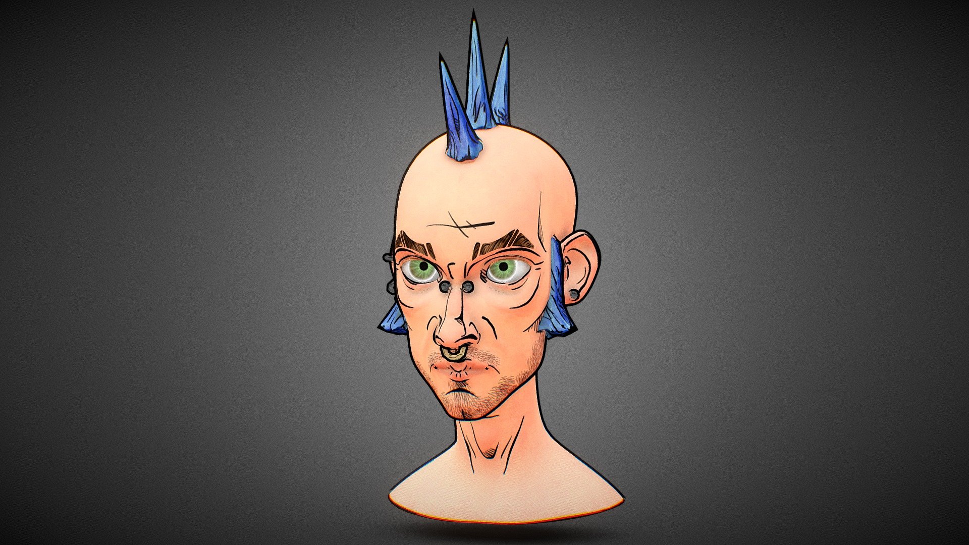 Stylized Punk Male 3d model