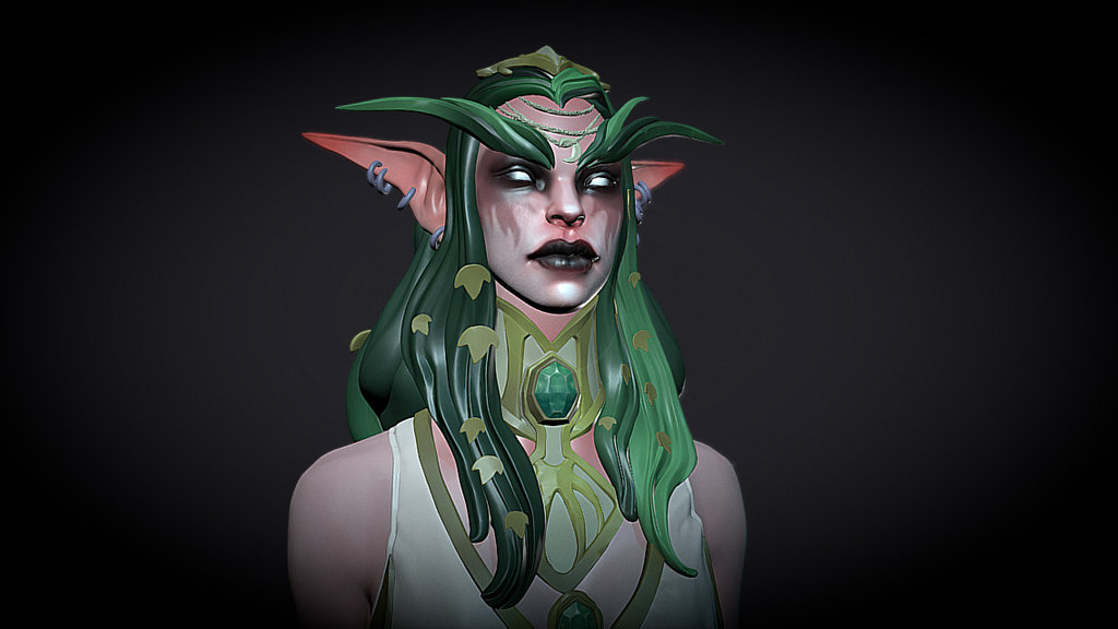 Tyrande fanart 3d model