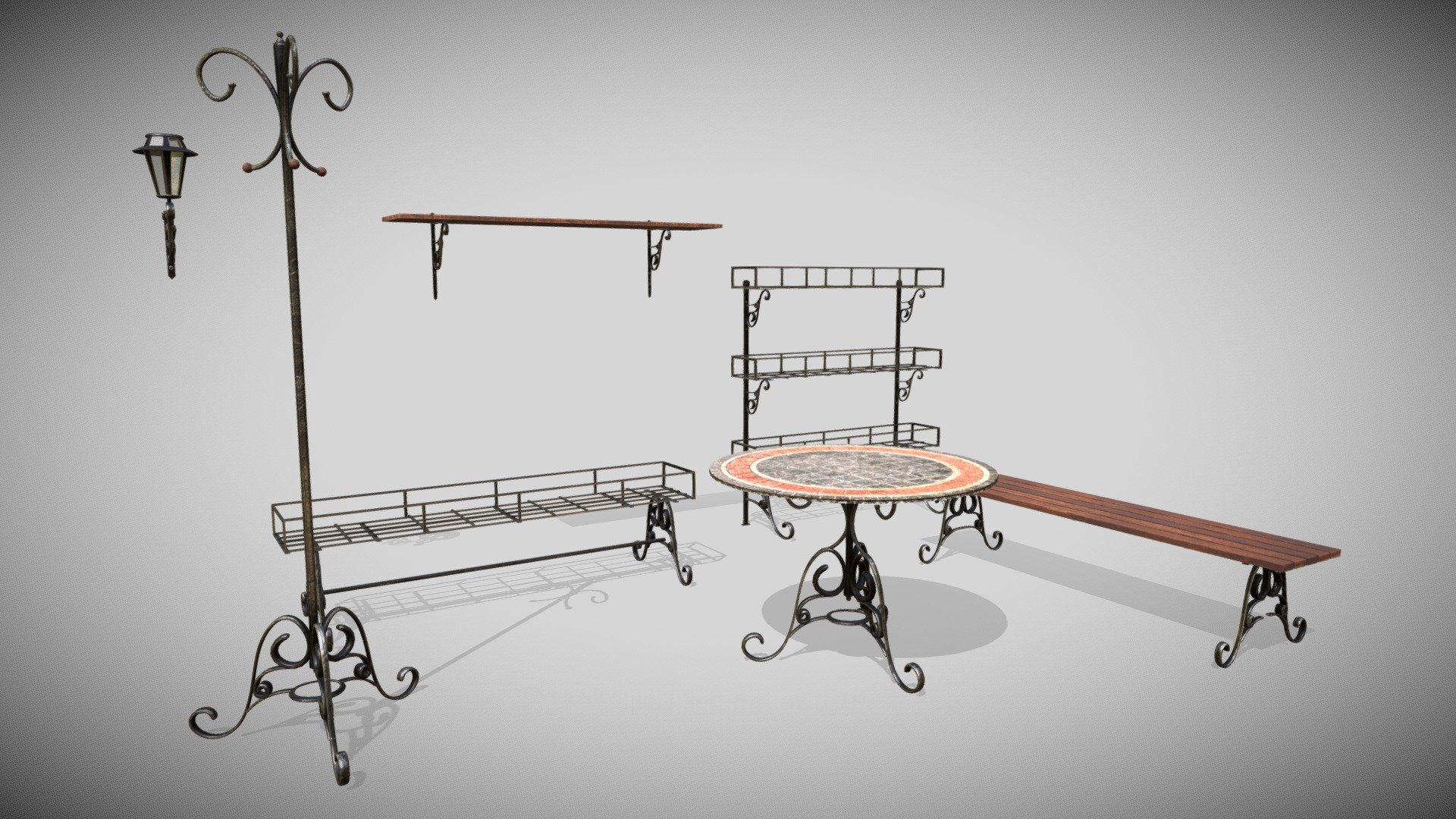 Garden Iron Set 3d model